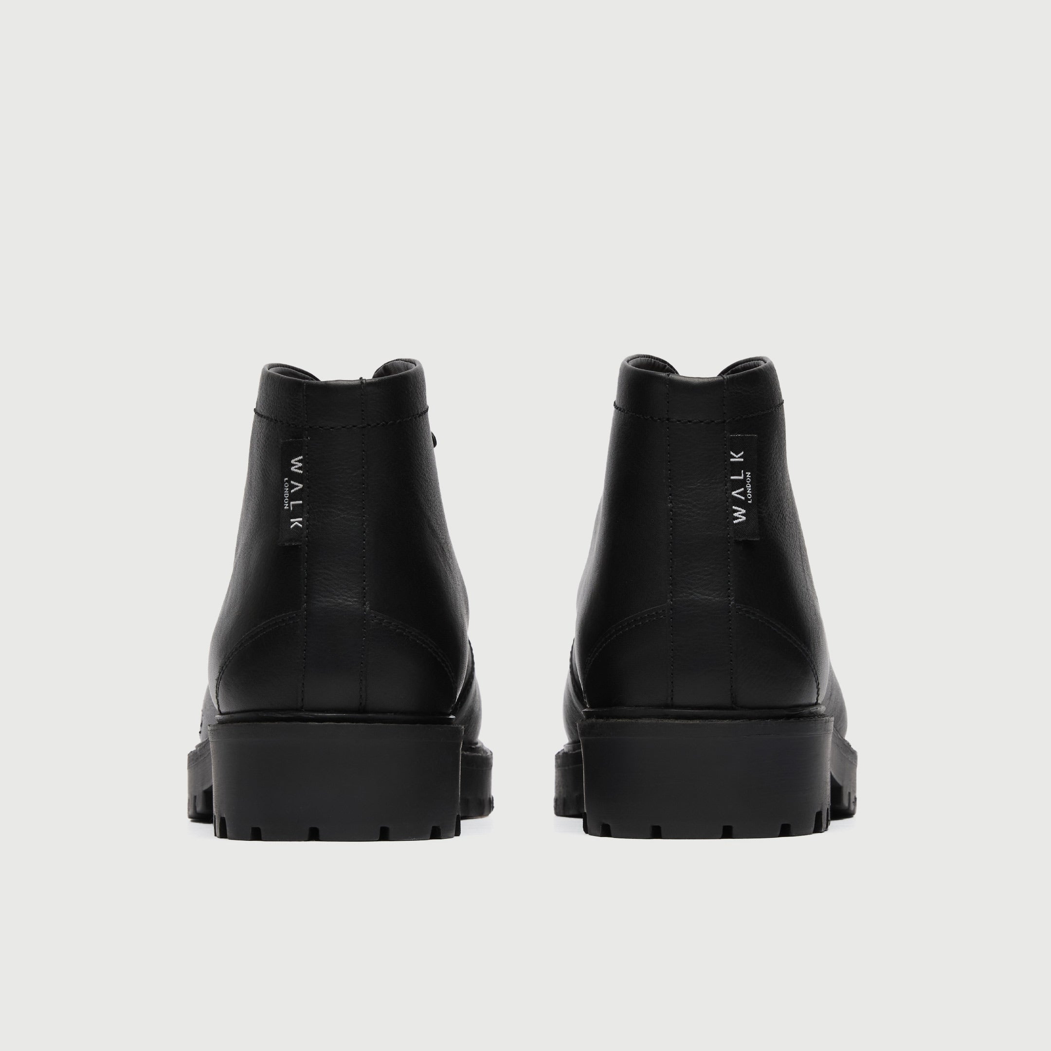 WALK London Men's Sean Low Hiking Boot in Black Leather