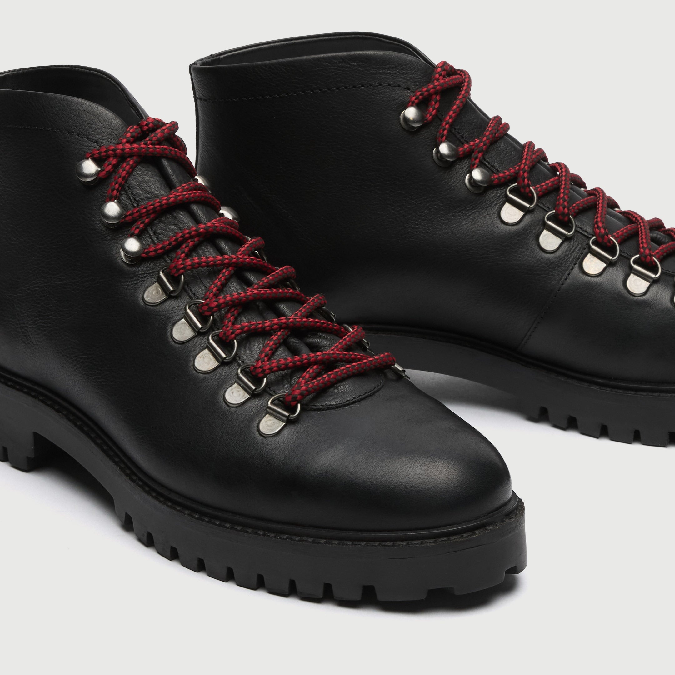 WALK London Men's Sean Low Hiking Boot in Black Leather