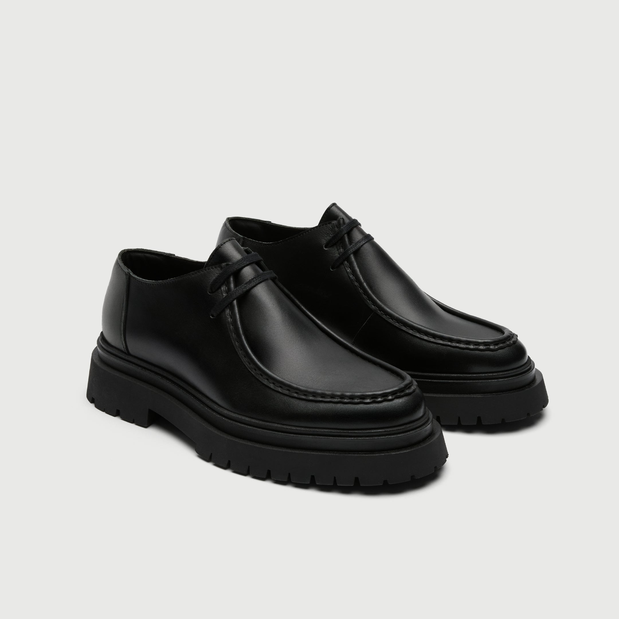 Walk London Soho apron shoe in black leather