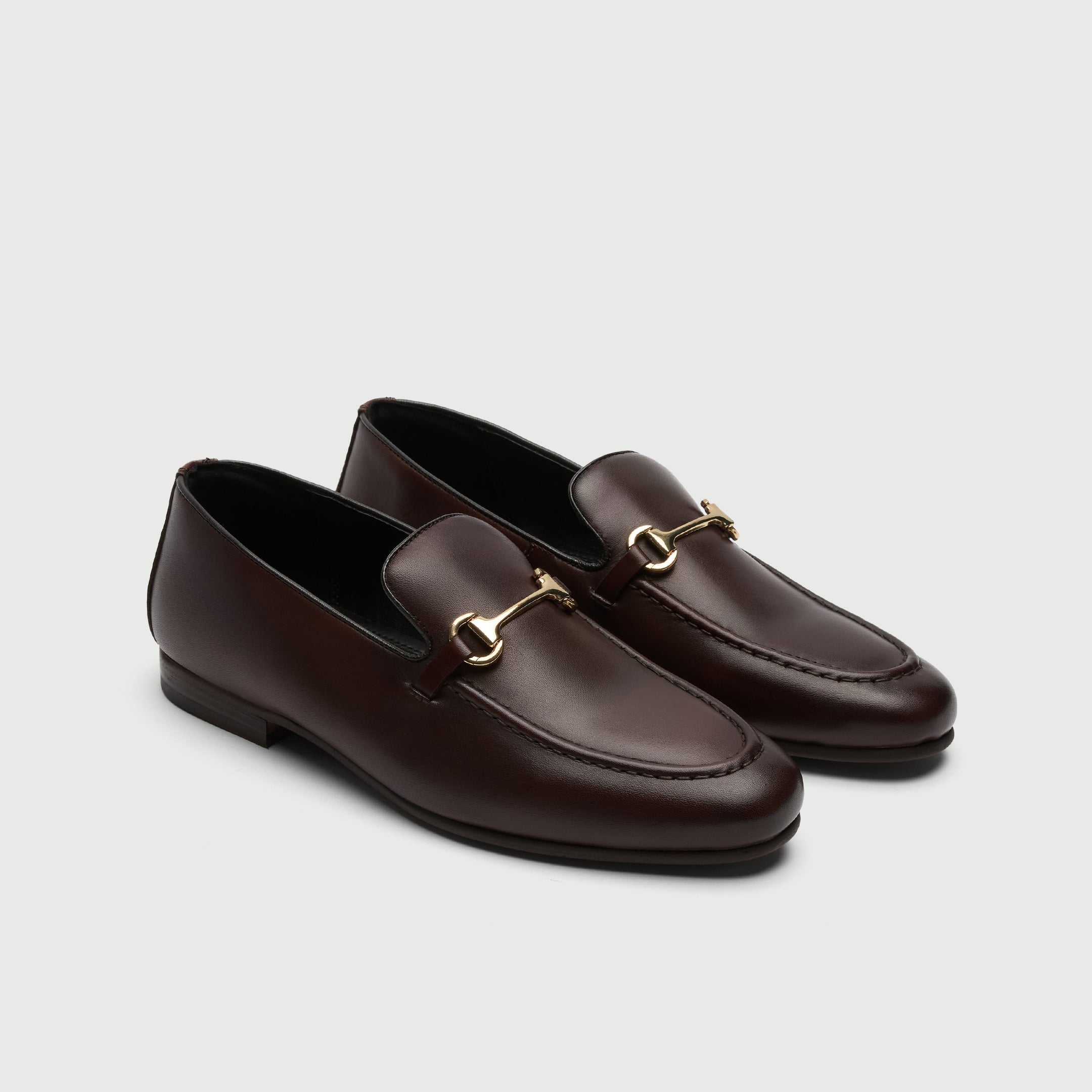 Walk London Mens Trent Trim Loafer in Brown Leather