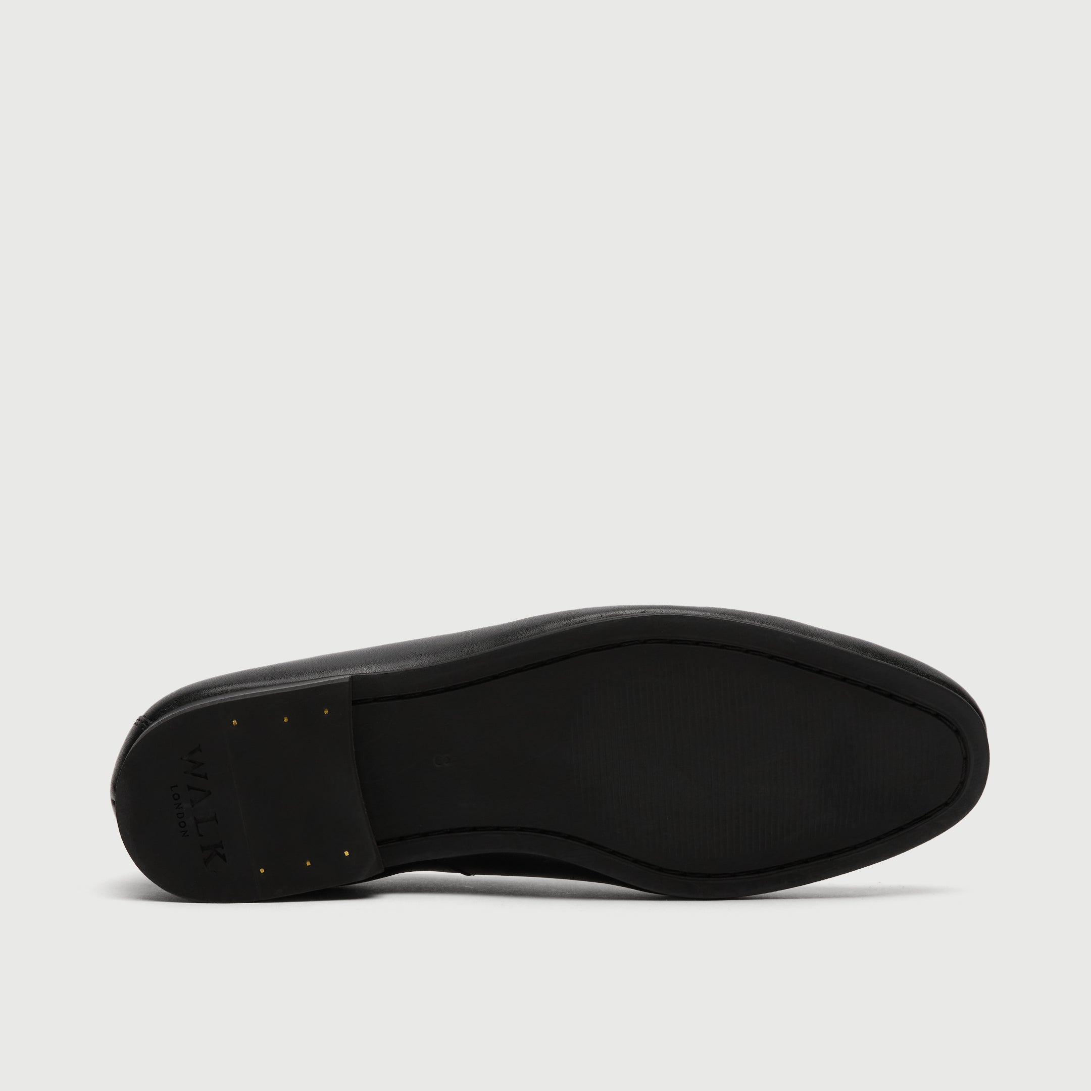 Walk London Mens Trent Trim Loafer in Black Leather