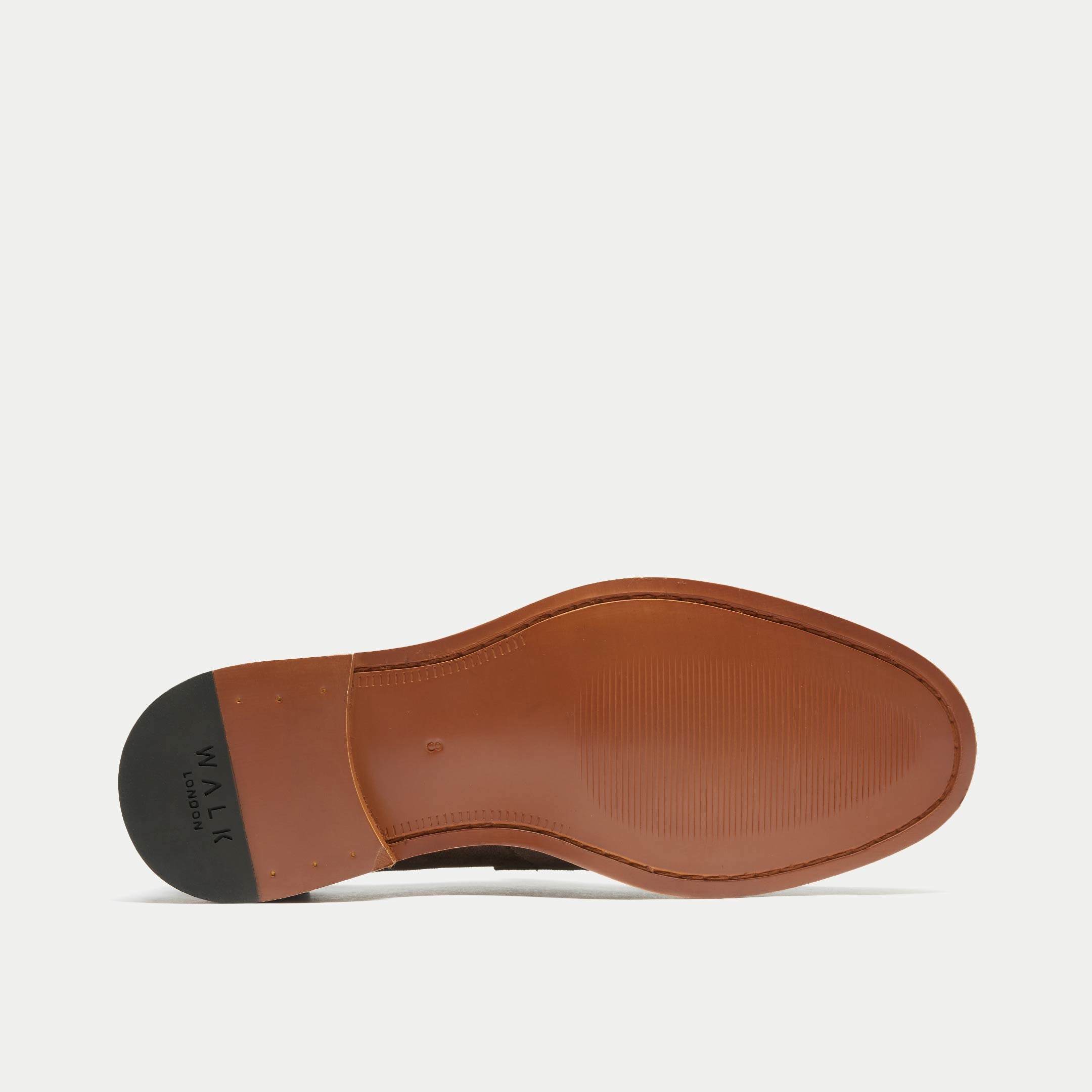 Walk London Mens Valentine Saddle Loafer in Brown Suede