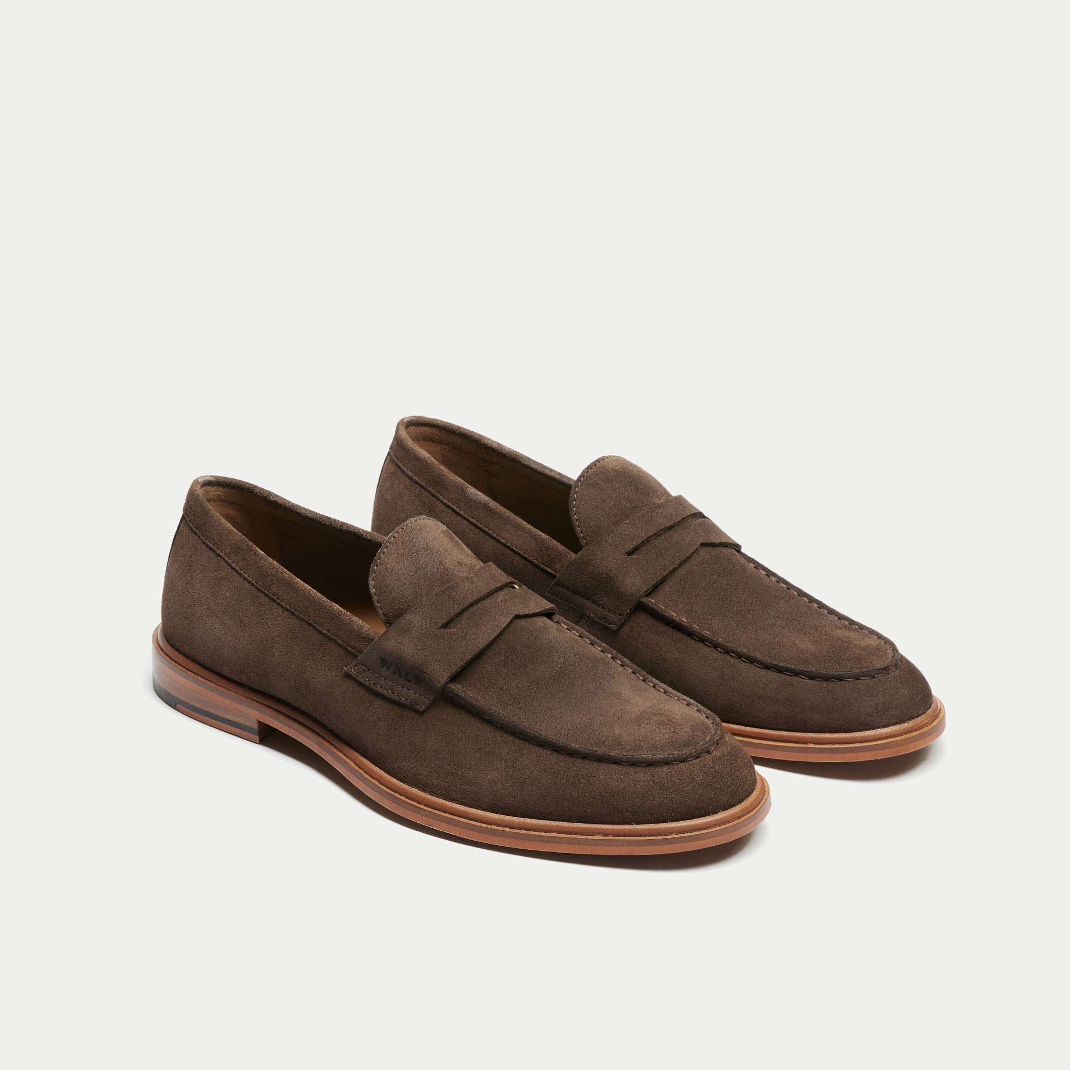 Walk London Valentine Saddle Loafer - Brown Suede - Official Site