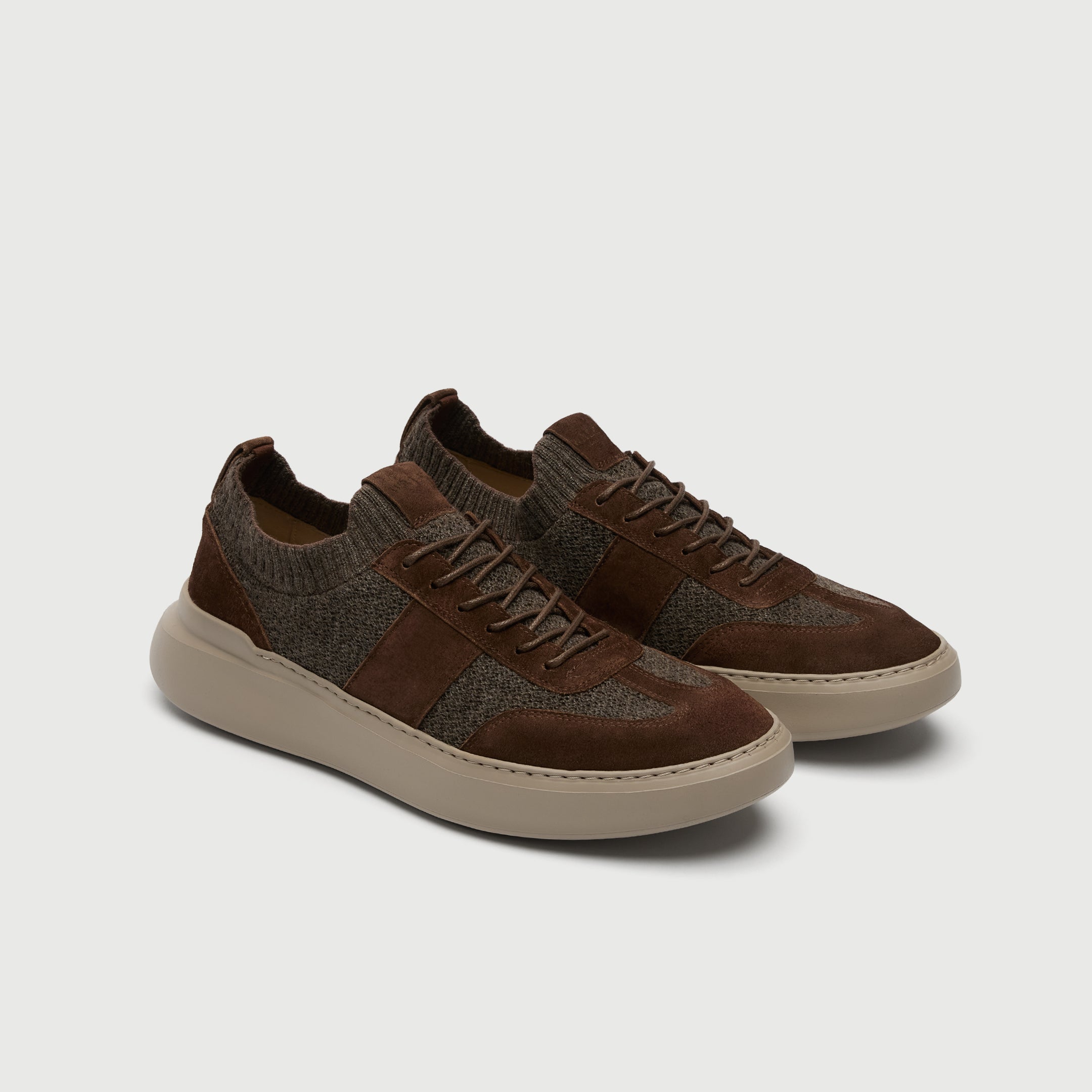 Walk London Mens Venice Trainer | Brown Suede