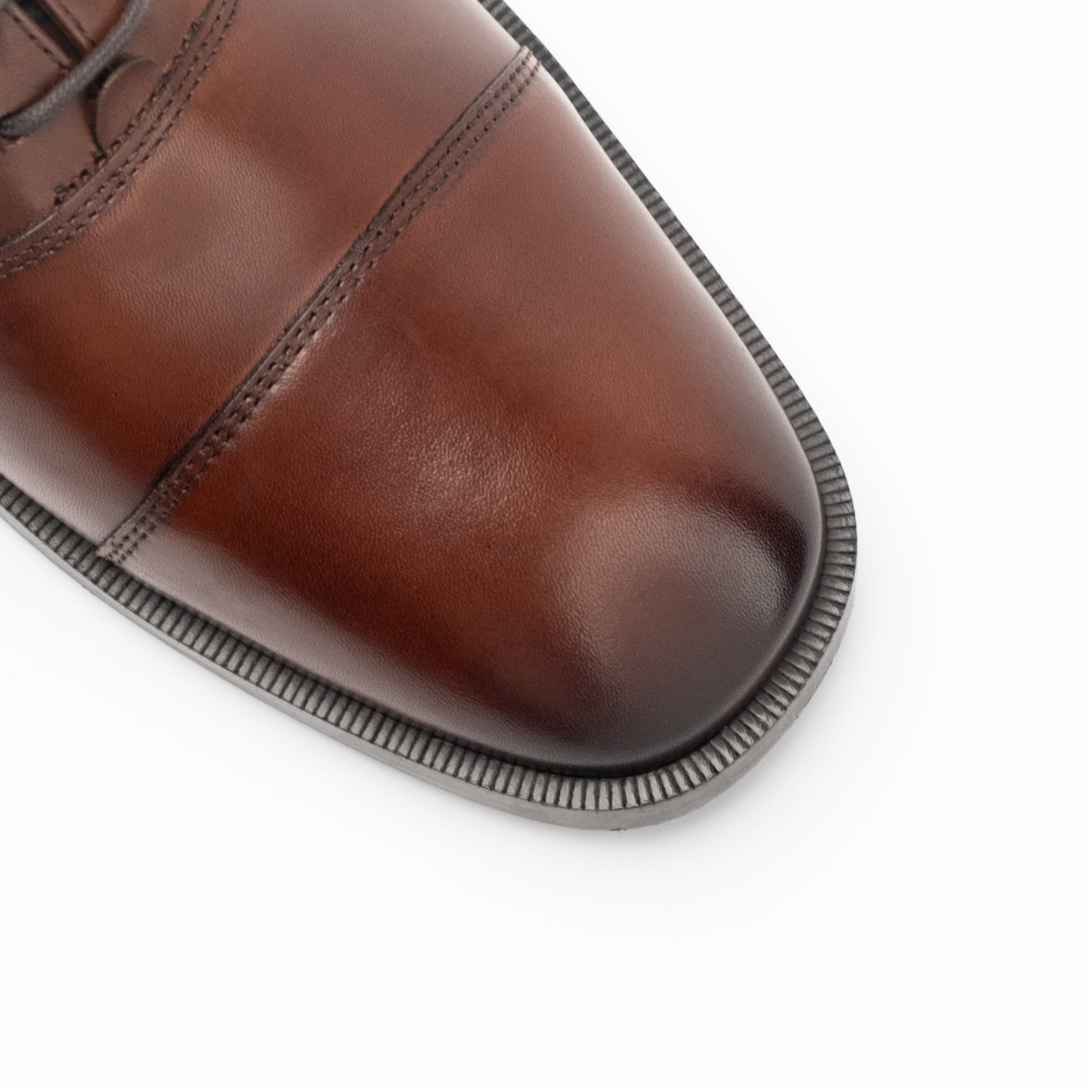 Walk London Mens Alex Toe Cap Shoe in Brown Leather