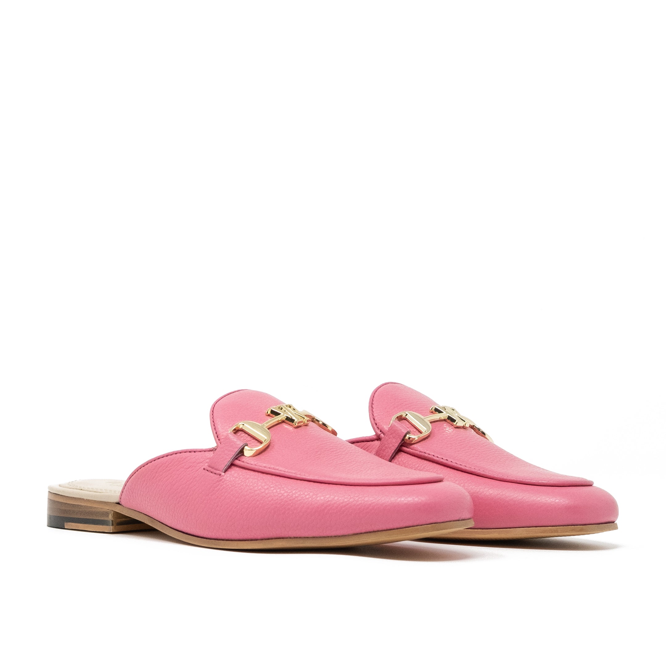 Womens Mule Loafer in Pink Leather