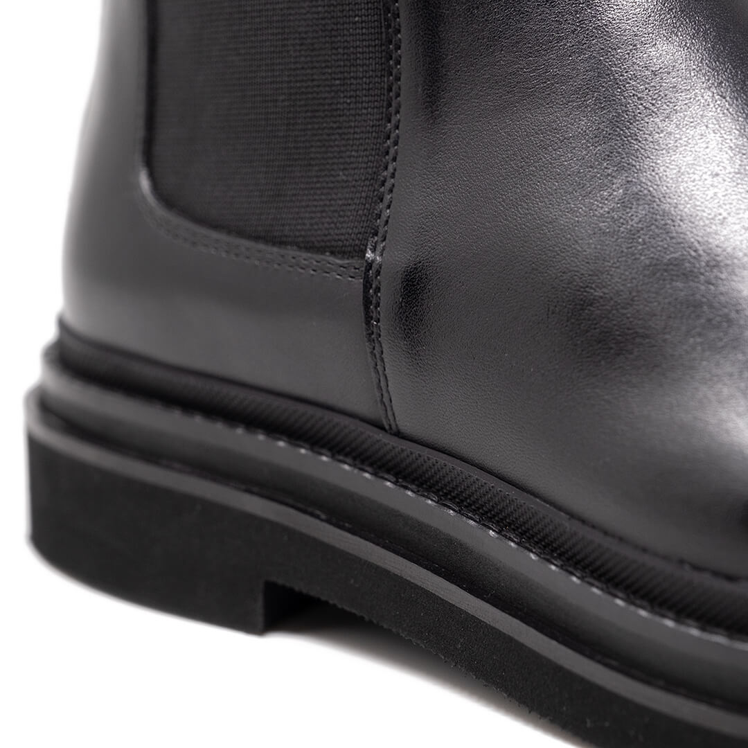 Brooklyn Chelsea Boot Black Leather Gusset