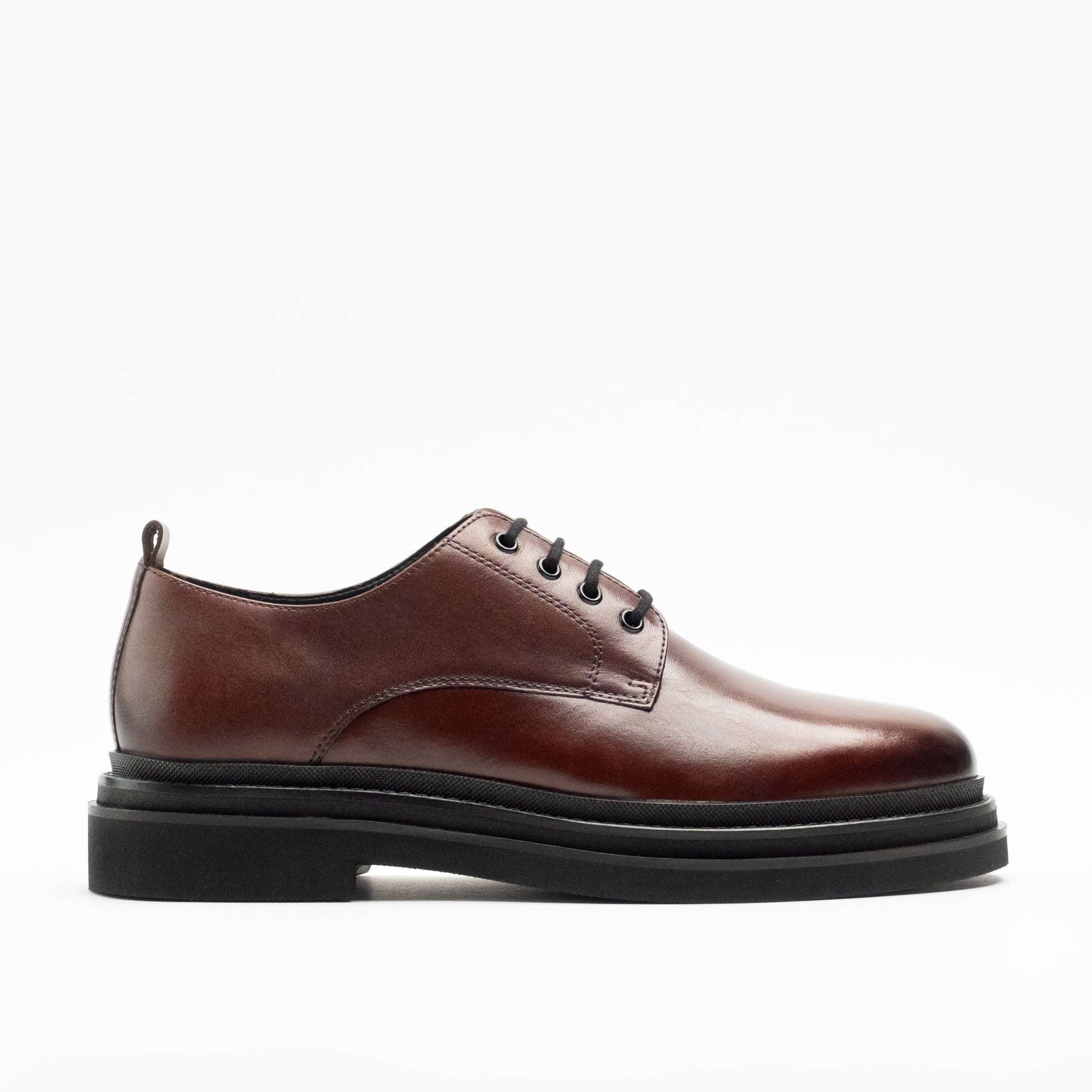 Walk London Brooklyn Derby Shoe - Brown Leather