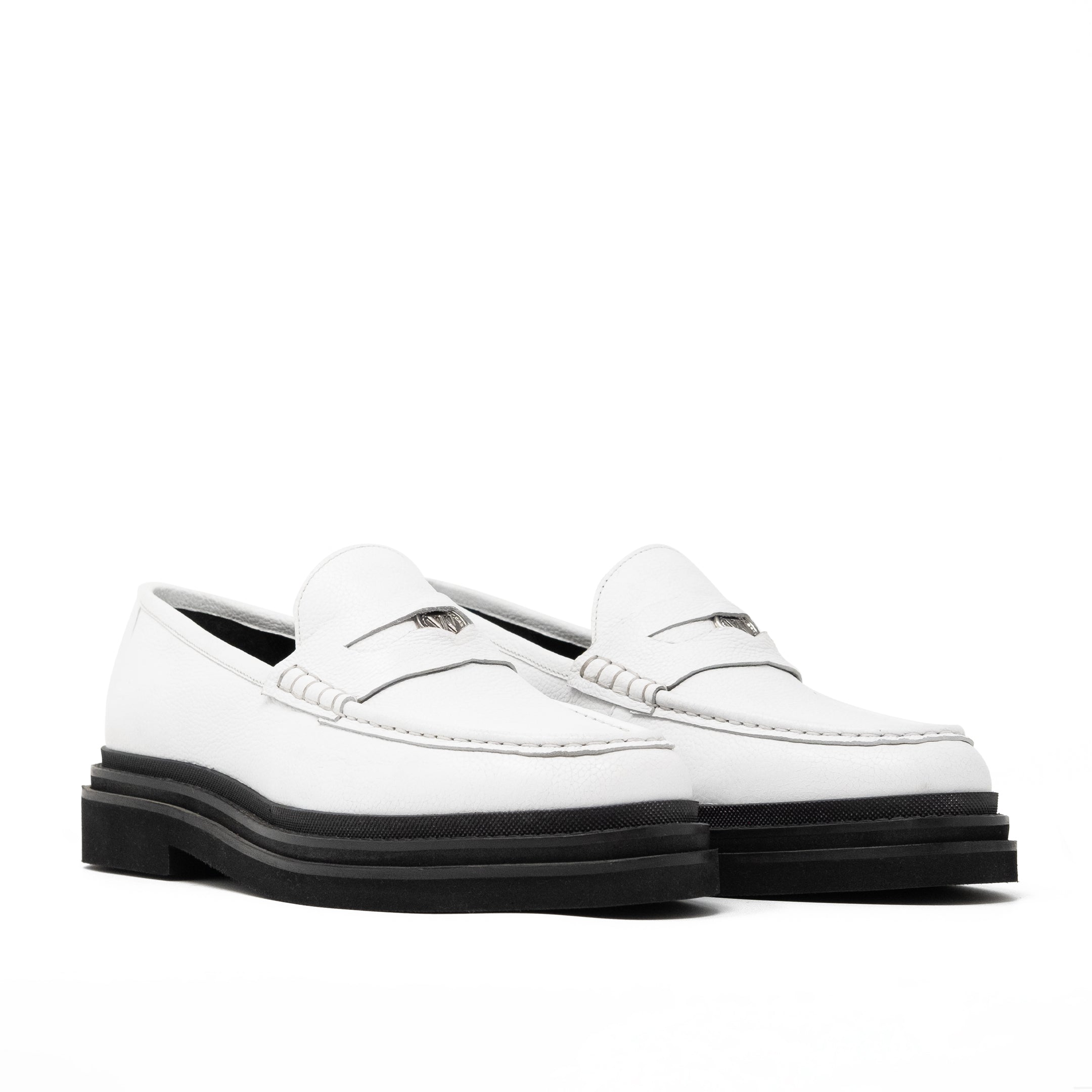 White Leather Walk London Brooklyn Penny Loafer