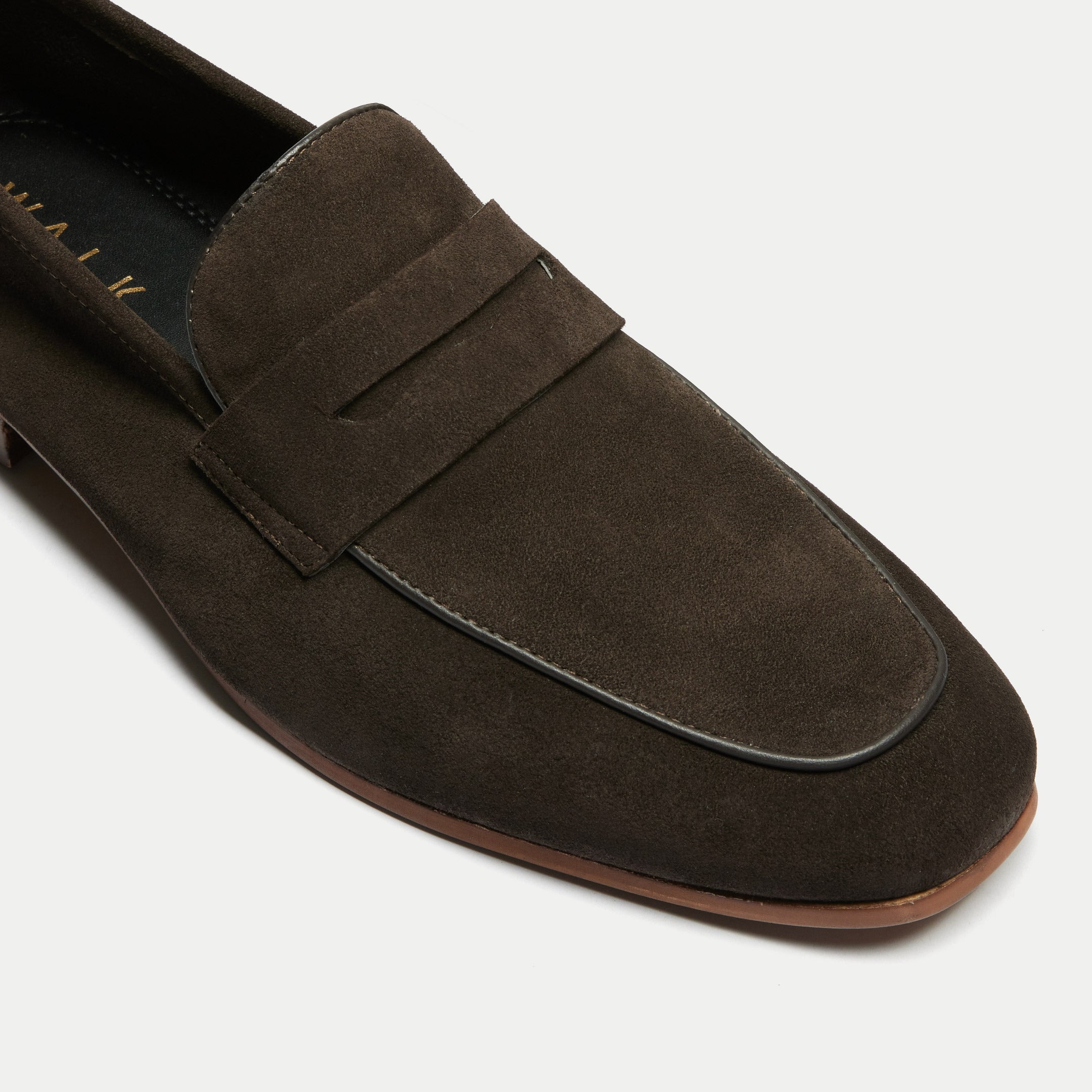 Walk London Mens Capri Saddle Loafer in Brown Suede