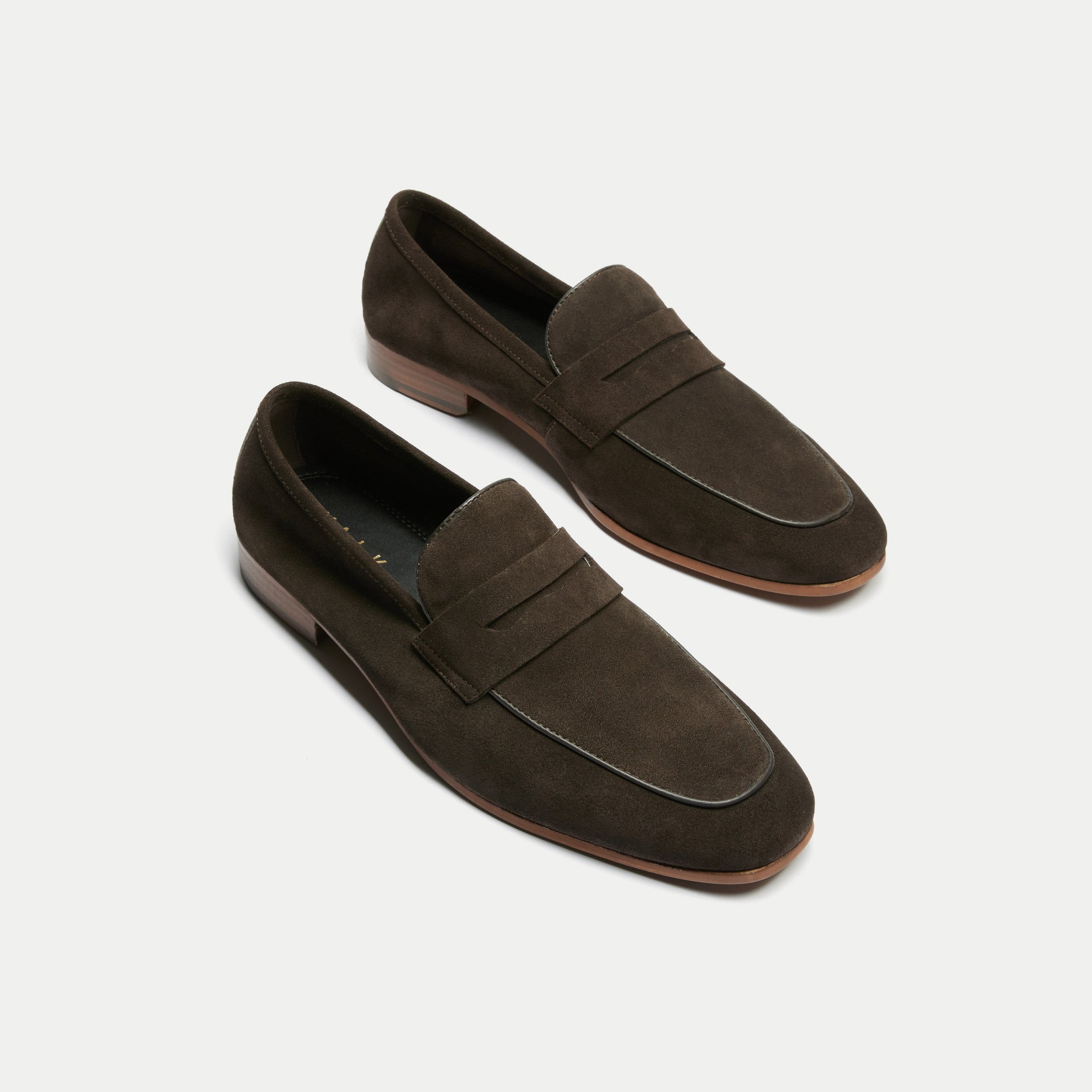 Walk London Mens Capri Saddle Loafer in Brown Suede