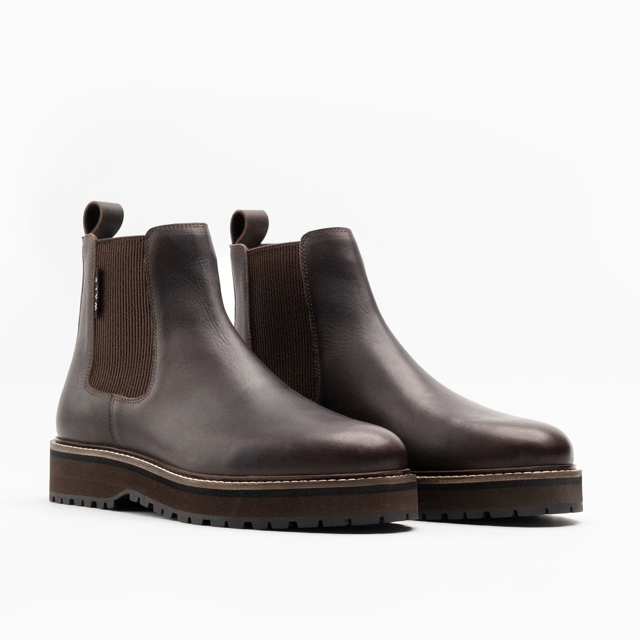 Walk London Mens Connery Chelsea Boot in Brown Leather