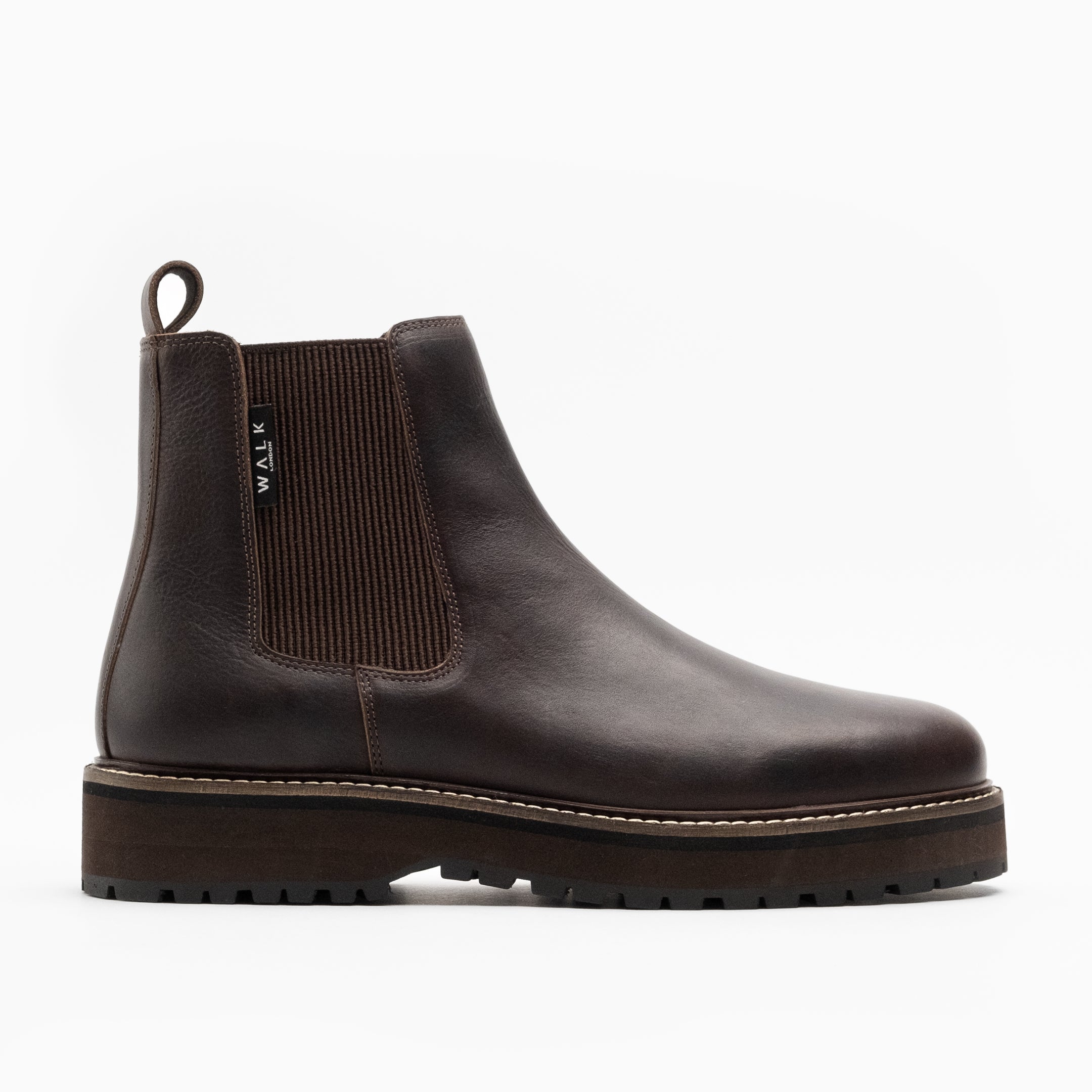 Walk London Mens Connery Chelsea Boot in Brown Leather