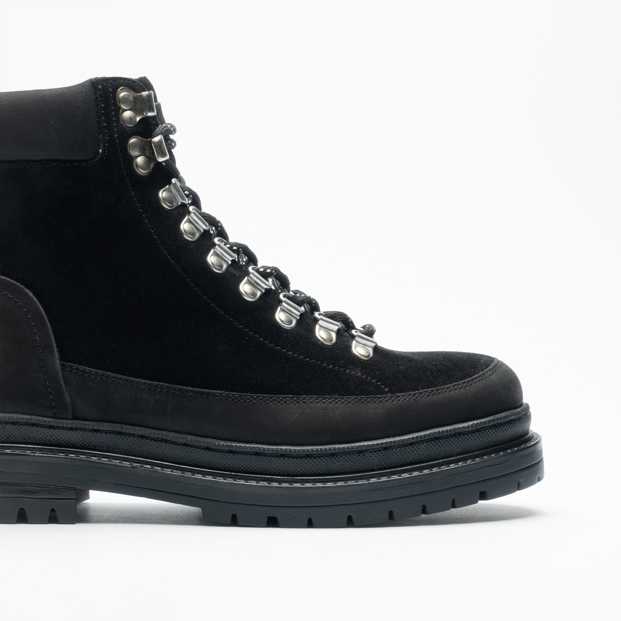 Walk London Mens Element Hiking Boot in Black Suede
