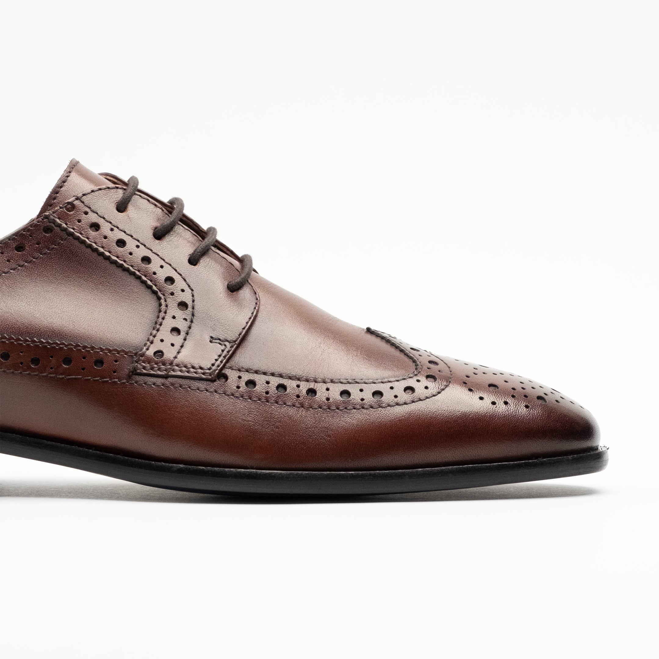 Walk London Mens Florence Brogue in Brown Leather