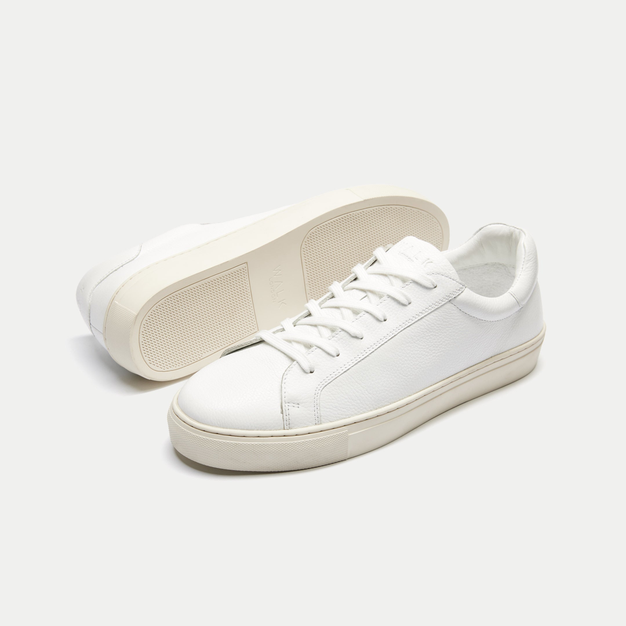 Walk London Mens Harrison Sneaker in White Leather