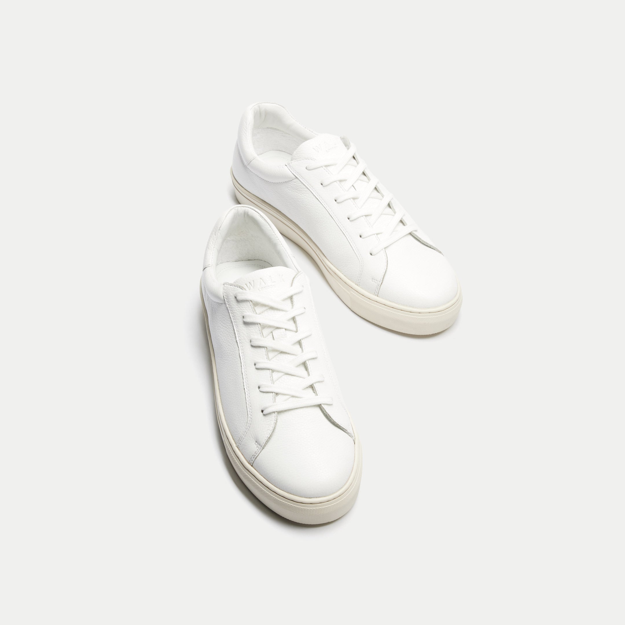 Walk London Mens Harrison Sneaker in White Leather