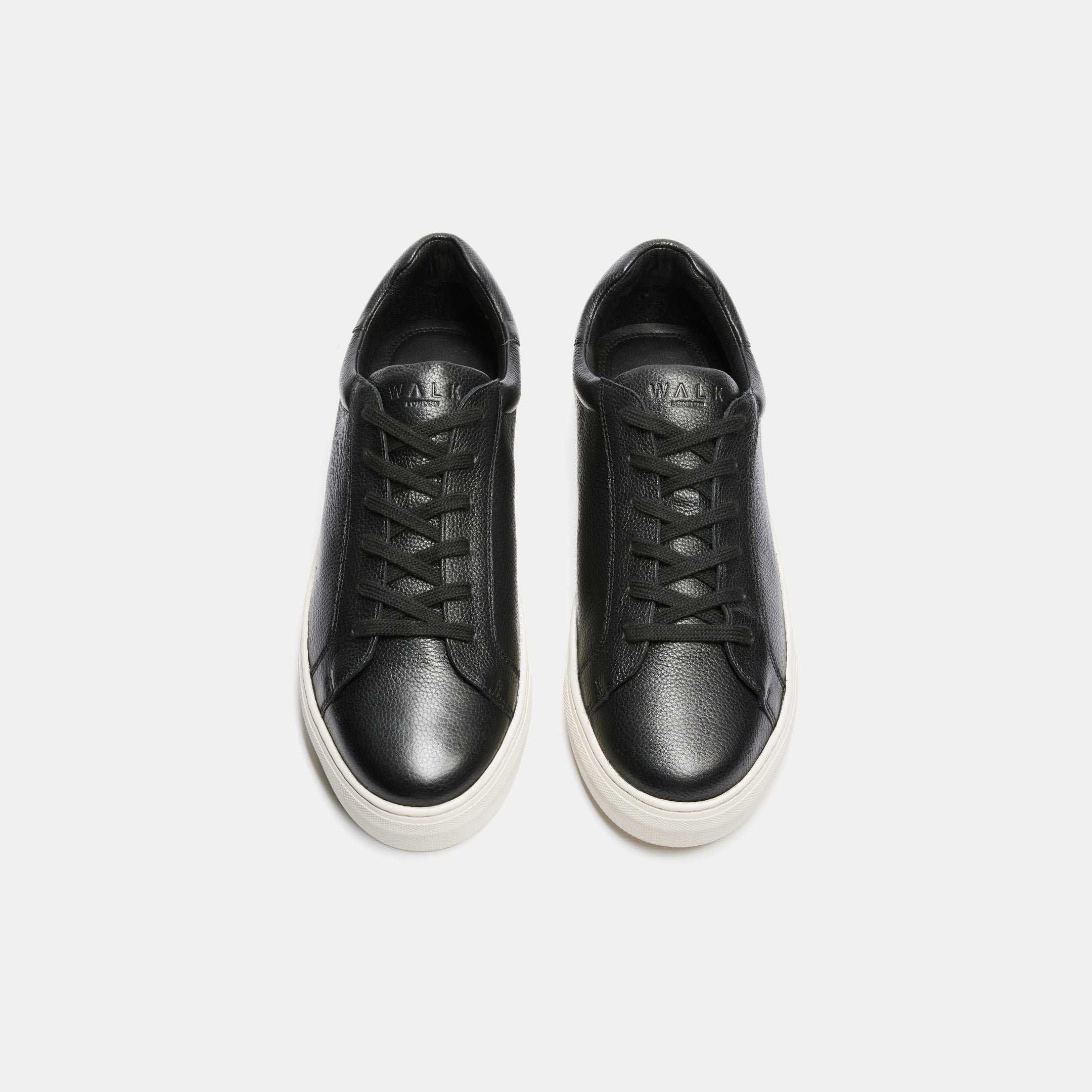 Walk London Mens Harrison Sneaker in Black Leather