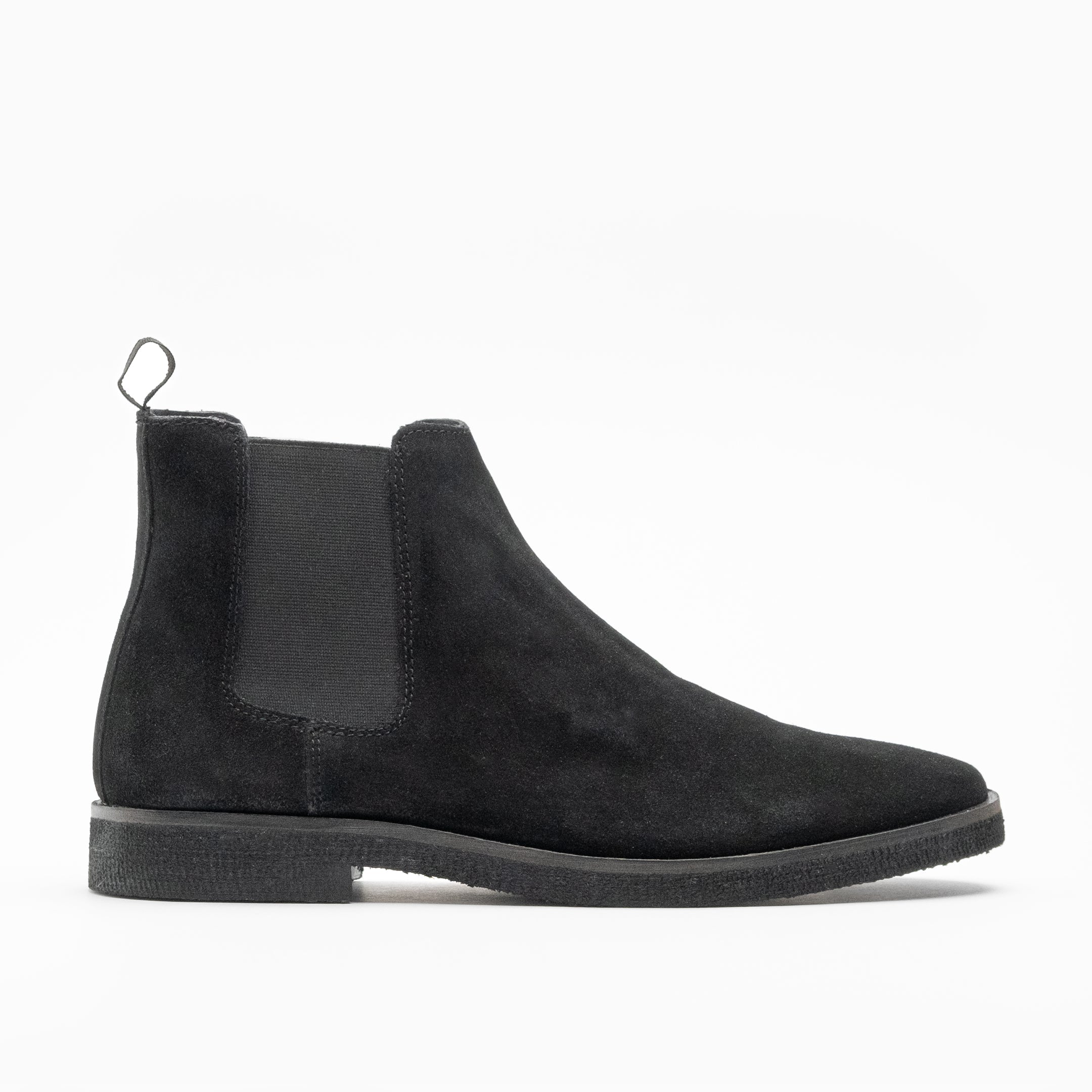 Walk London Mens Hornchurch Chelsea Boot in black suede