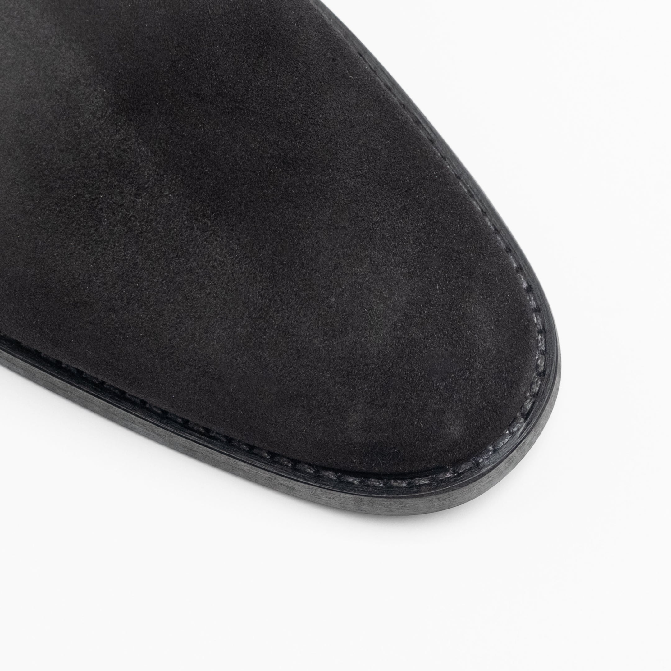 WALK London Mens Hoxton Zip Up Cuban Boot Black Suede