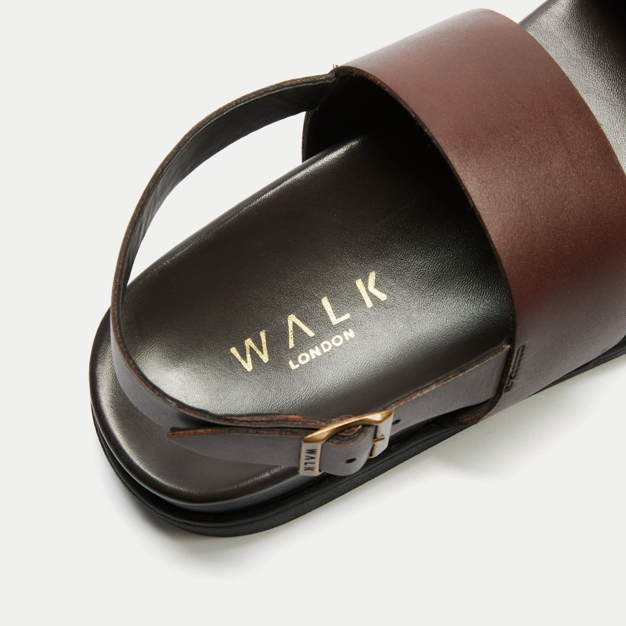 Walk London Mens Jackson Sandal in Brown Leather