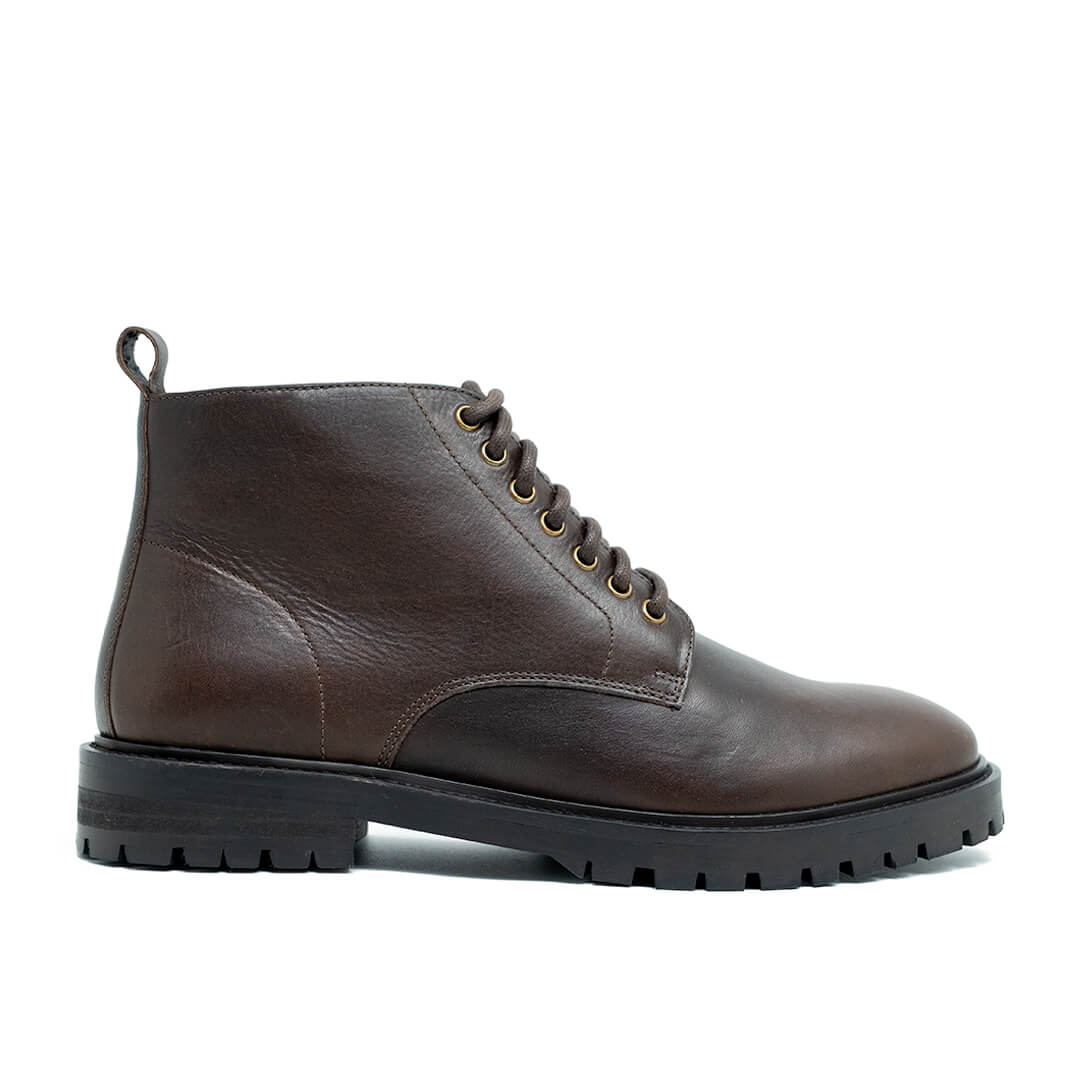 WALK London James Lace Up Chukka Boot Brown Leather