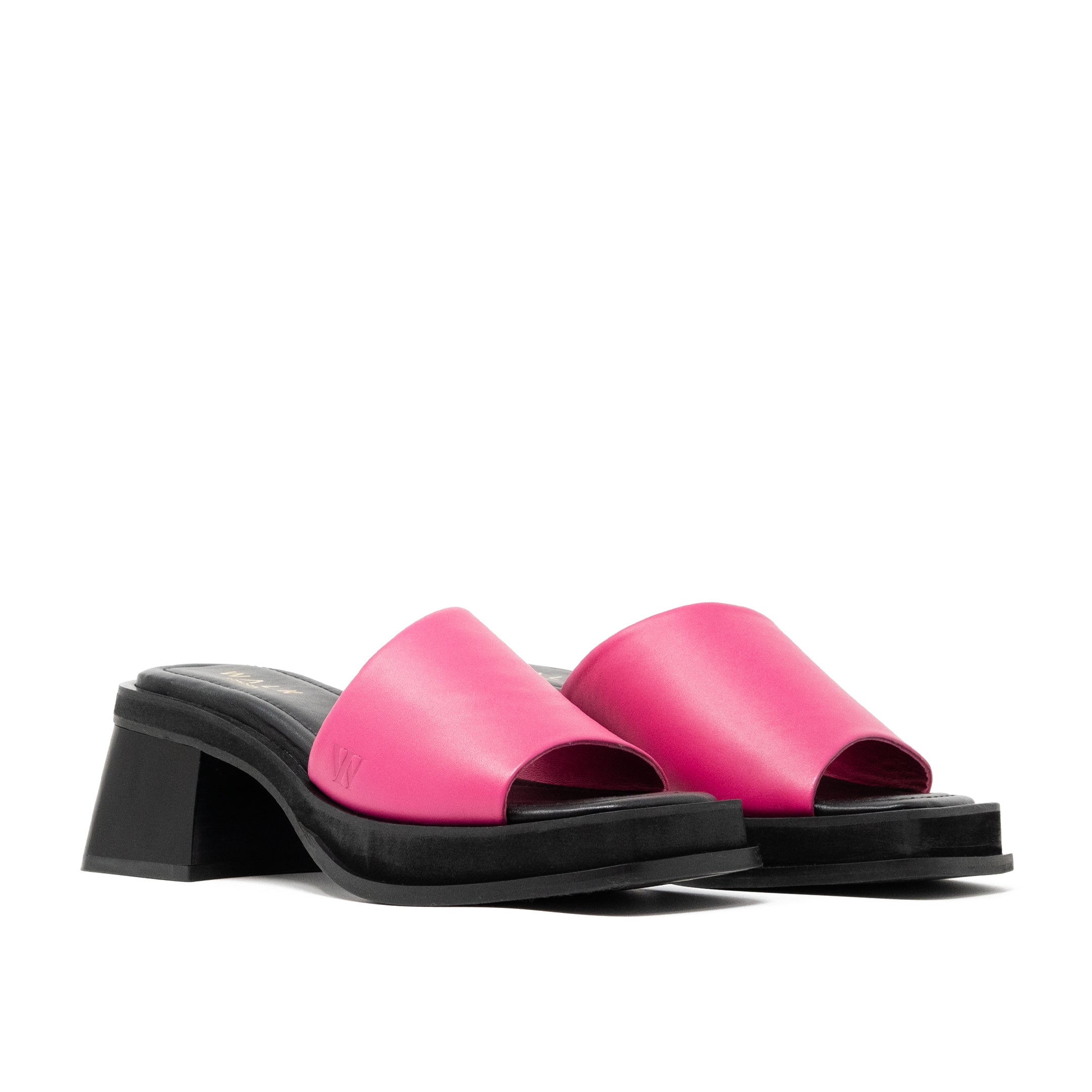 Pink Leather Walk London Lily Mule Sandals