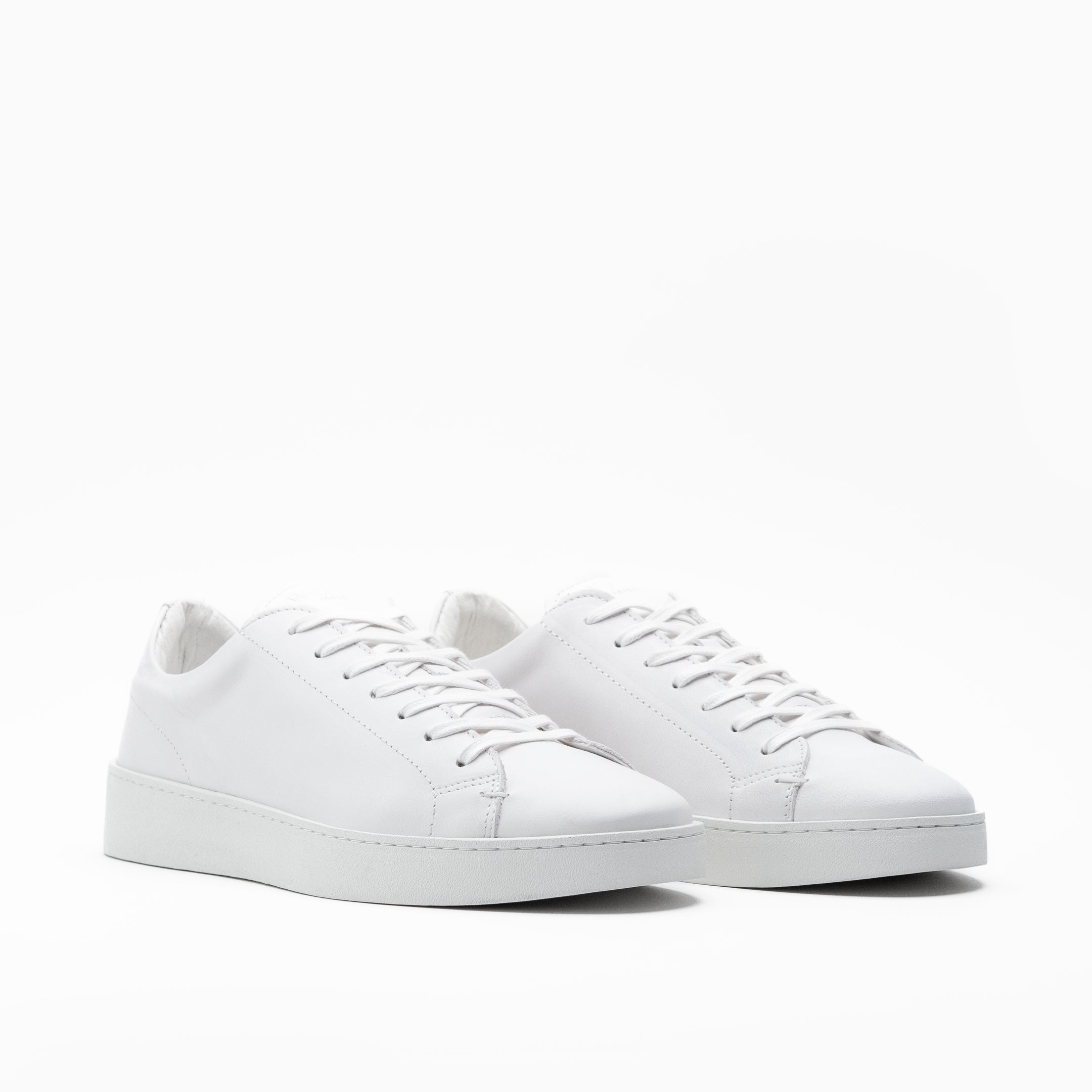 Walk London Mens Marco Trainer in White Leather