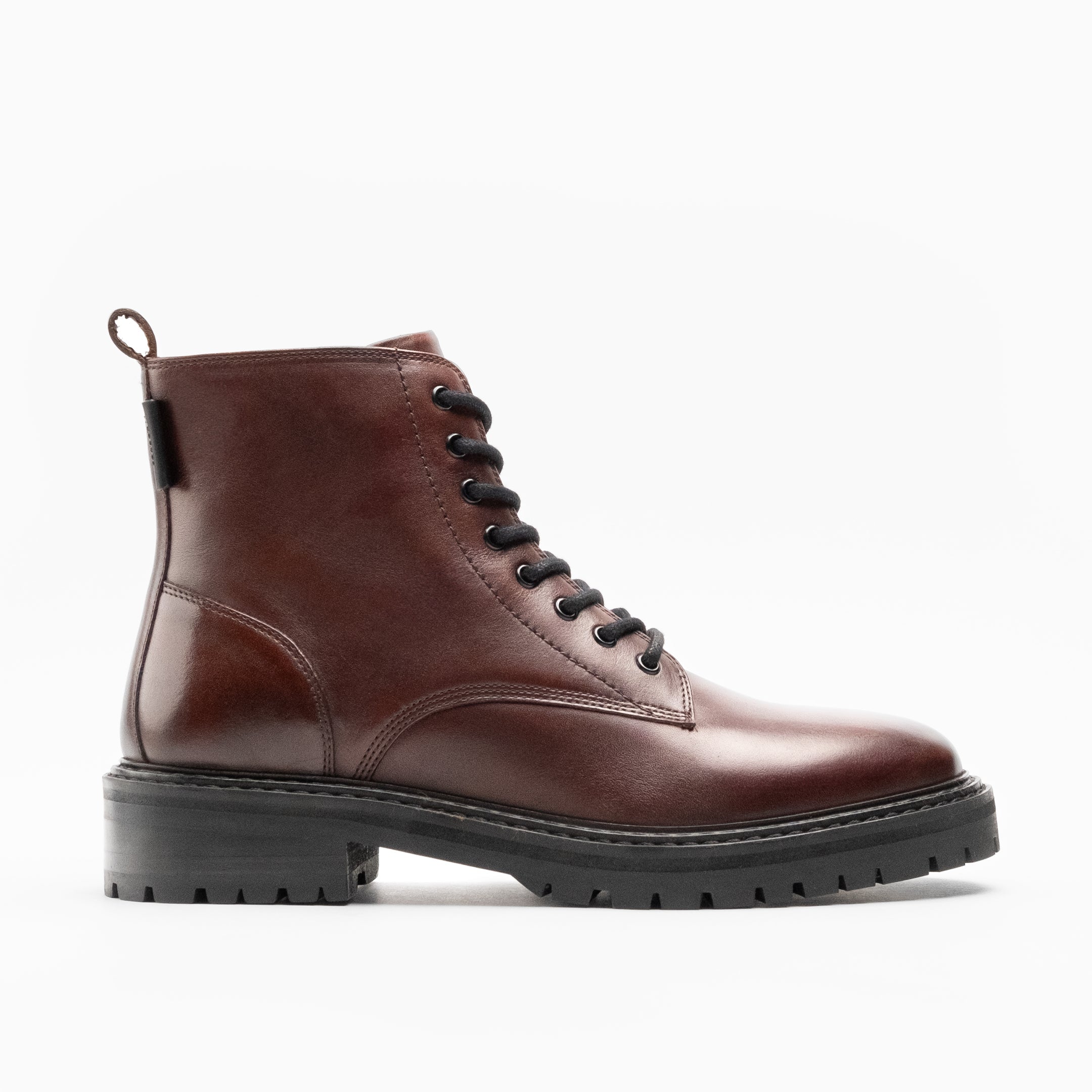 Walk London Mens Marino Lace Boot in Brown Leather