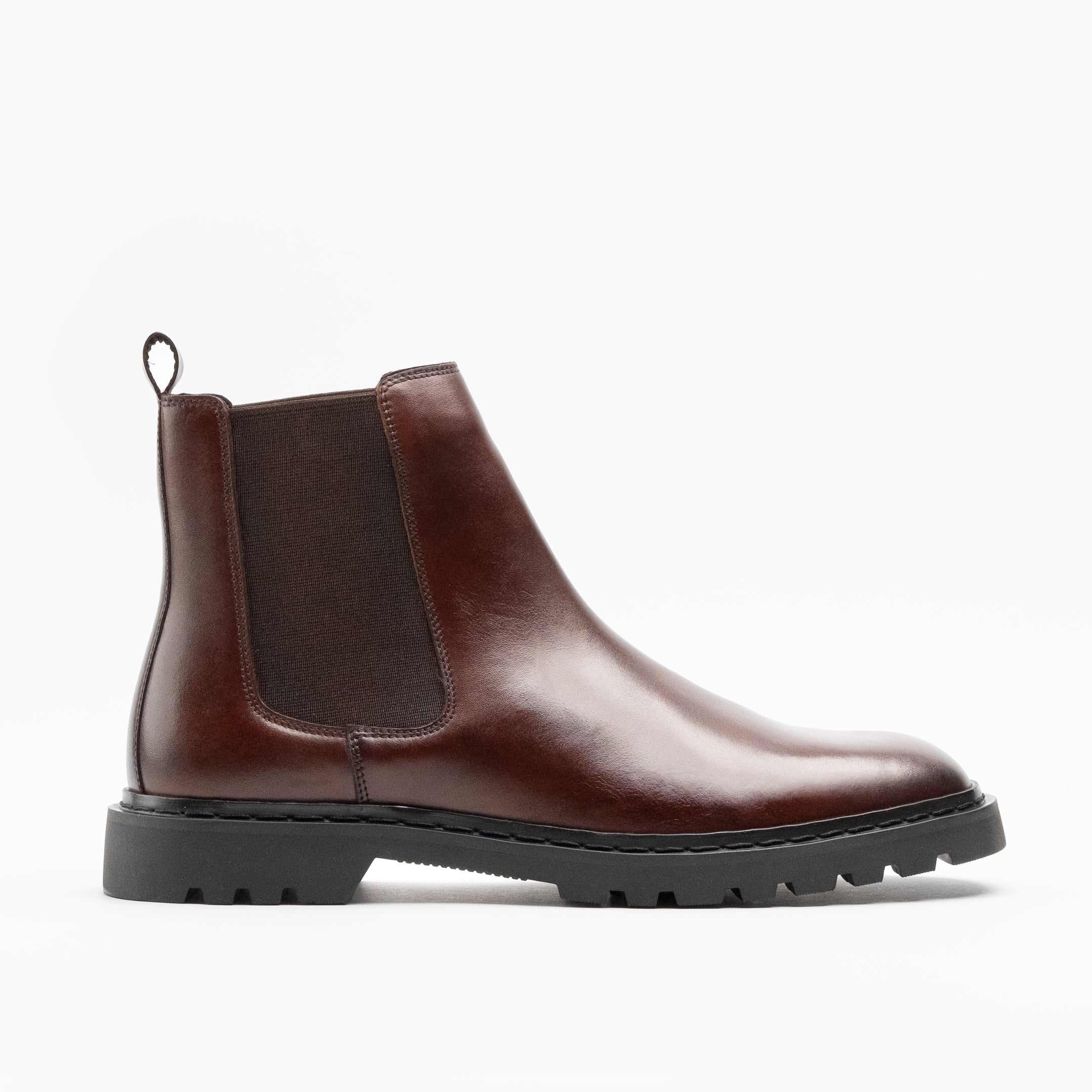 Walk London Mens Milano Chelsea Boot in Brown Leather