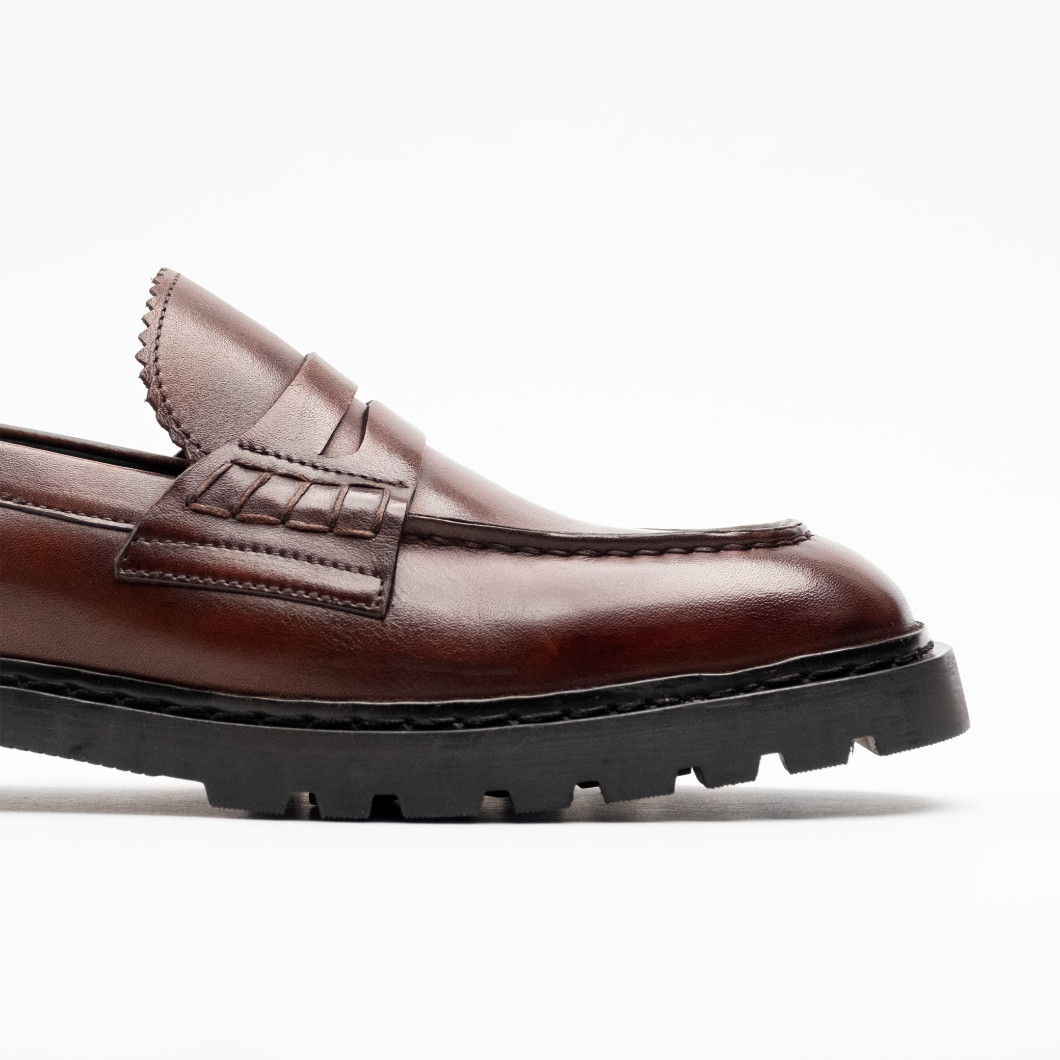 Walk London Mens - Milano Saddle Loafer - Brown Leather