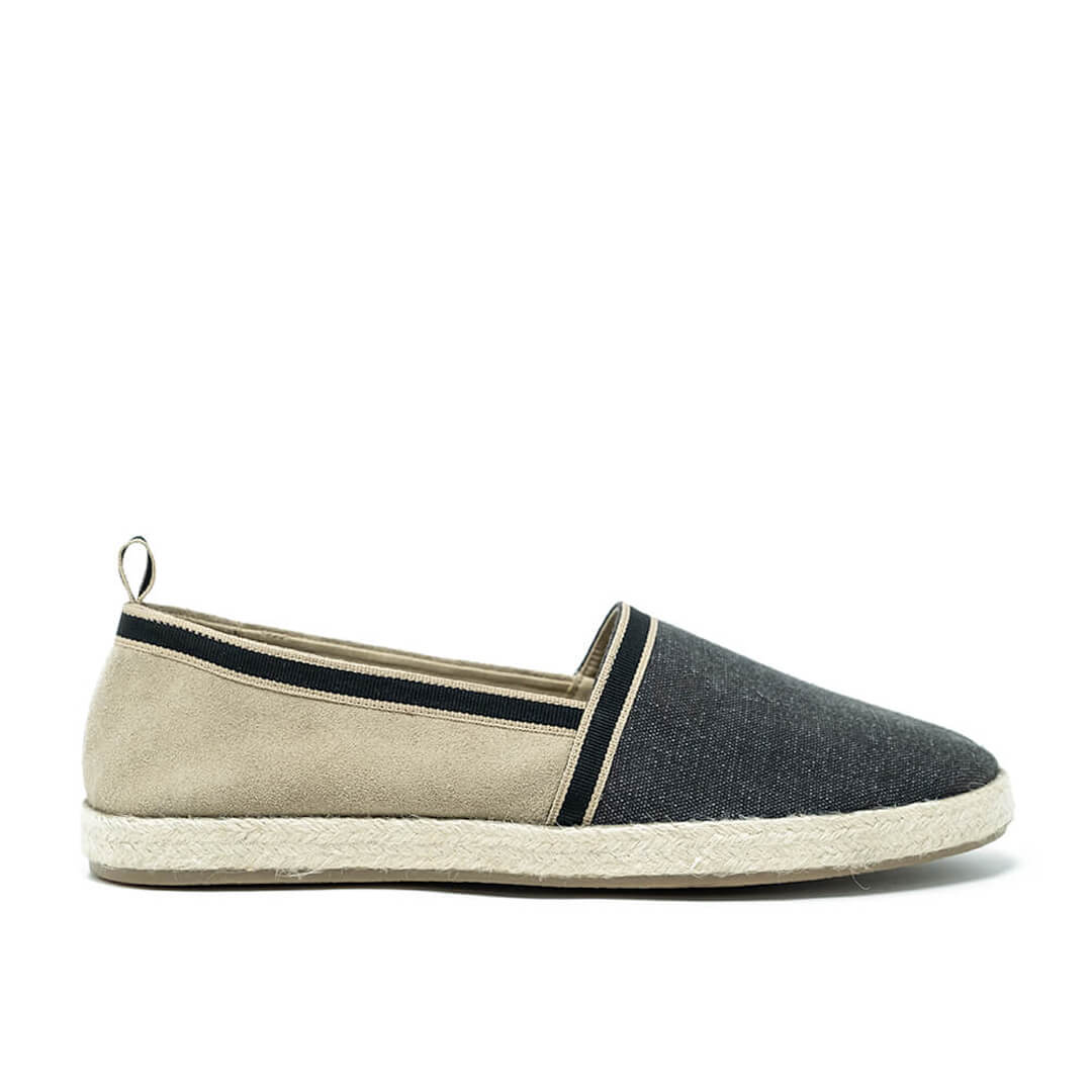 WALK London Nappa Espadrille Beige Suede and Textile