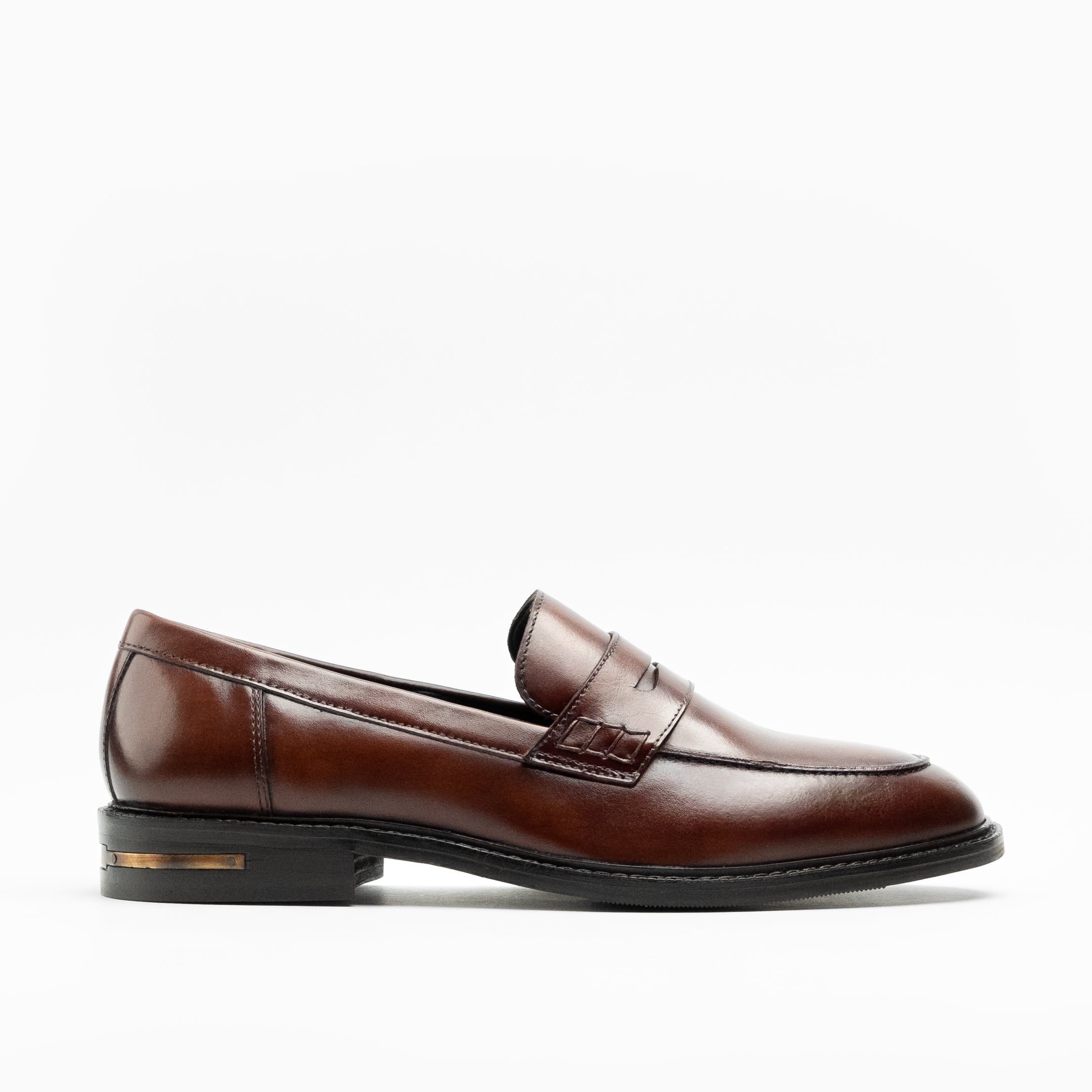 Walk London Mens Oliver Saddle Loafer in Brown Leather