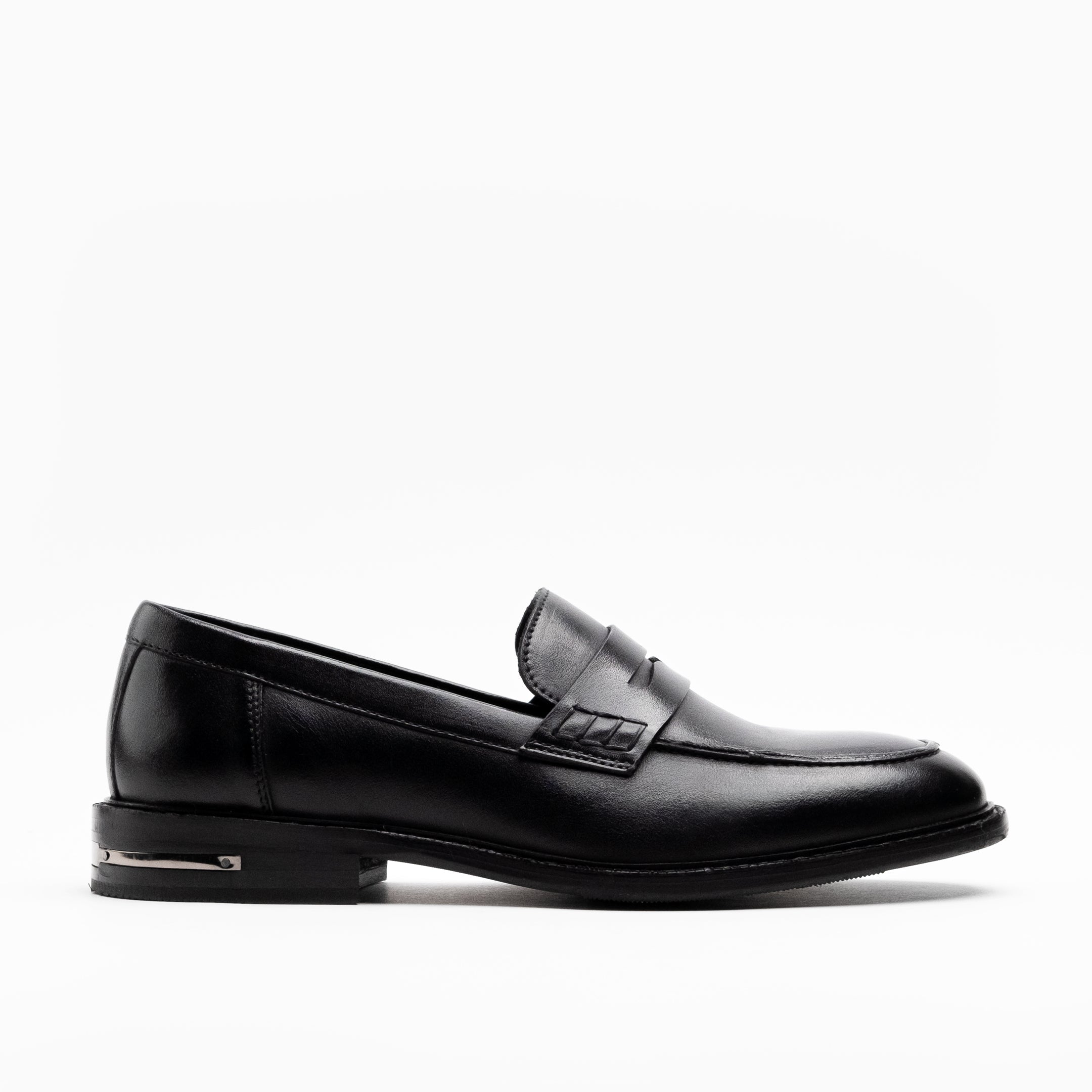 Walk London Mens Oliver Saddle Loafer in Black Leather