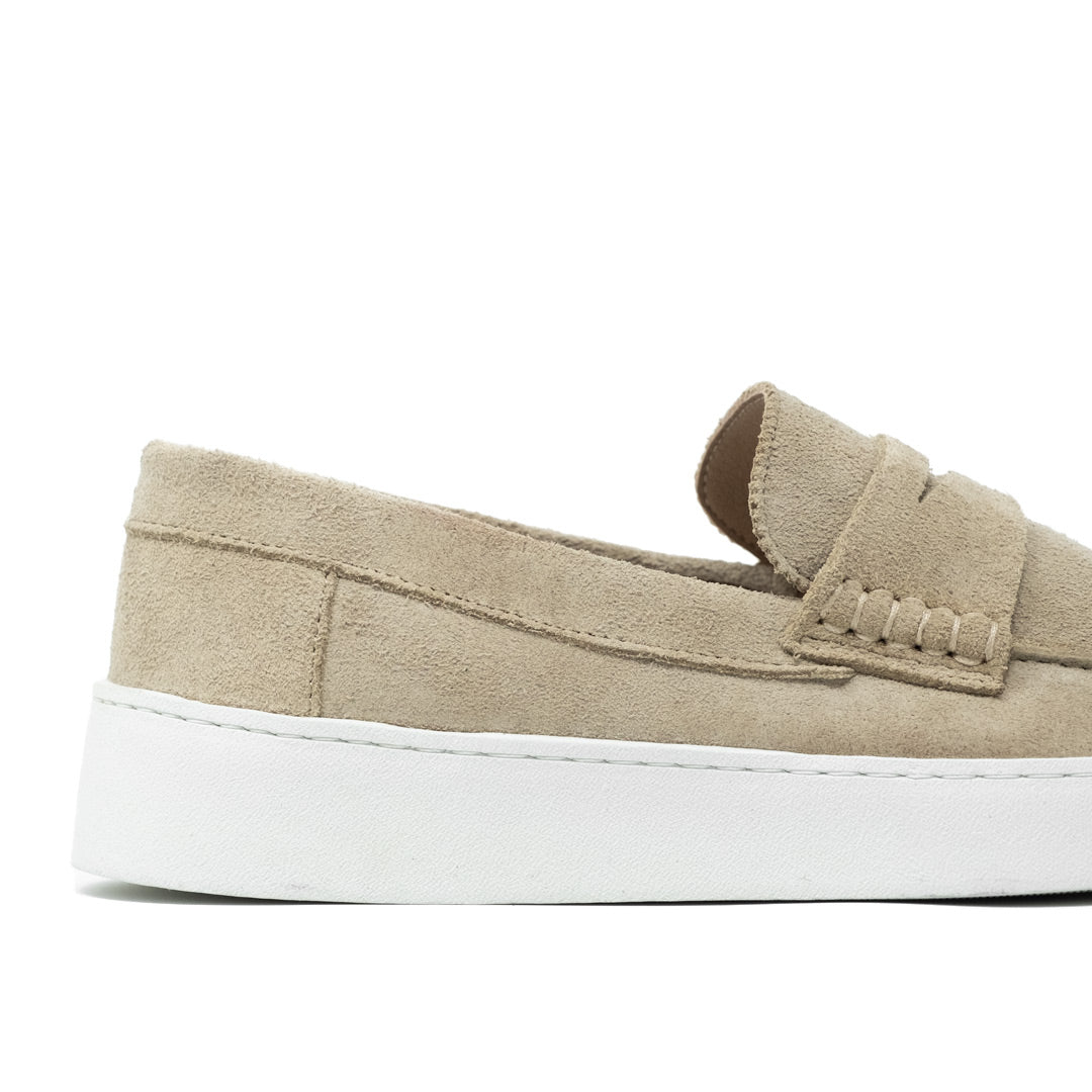 WALK London Mens Paolo Loafer Stone Suede Back