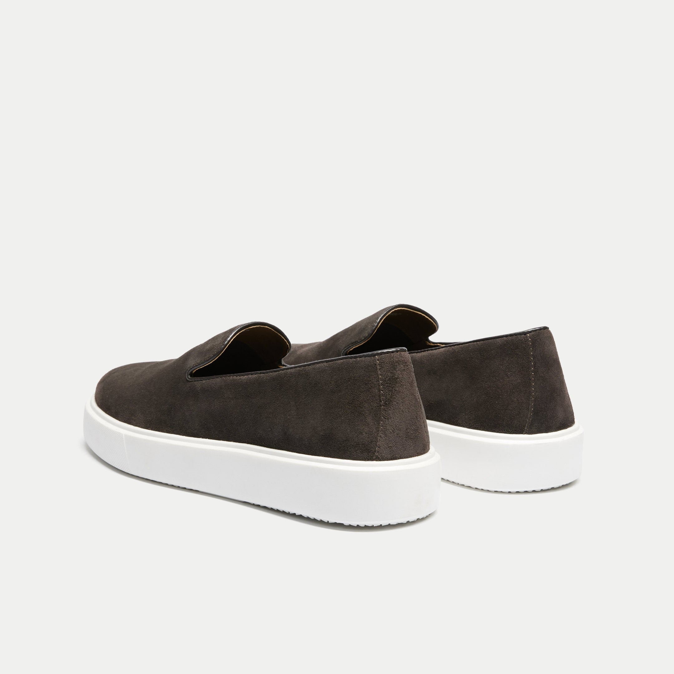 Walk London Mens Robbie Slip On in Brown Suede