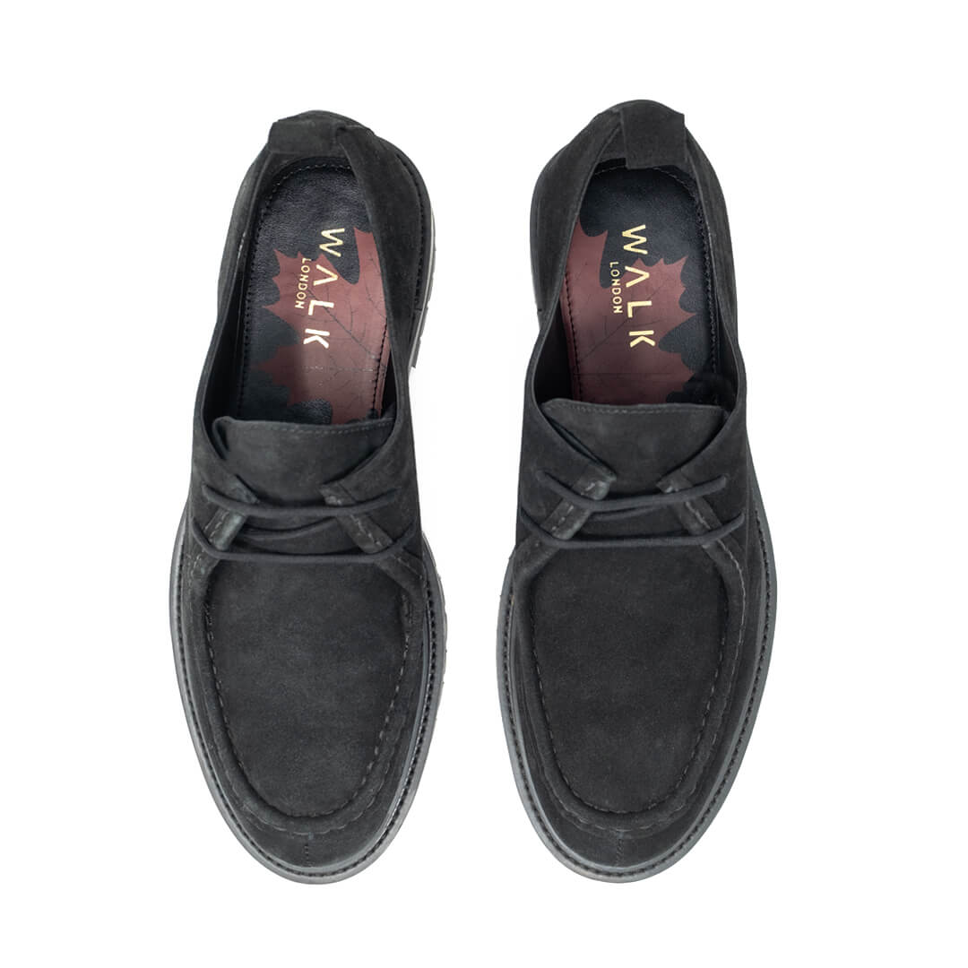 WALK London Sean Apron Shoe Black Suede