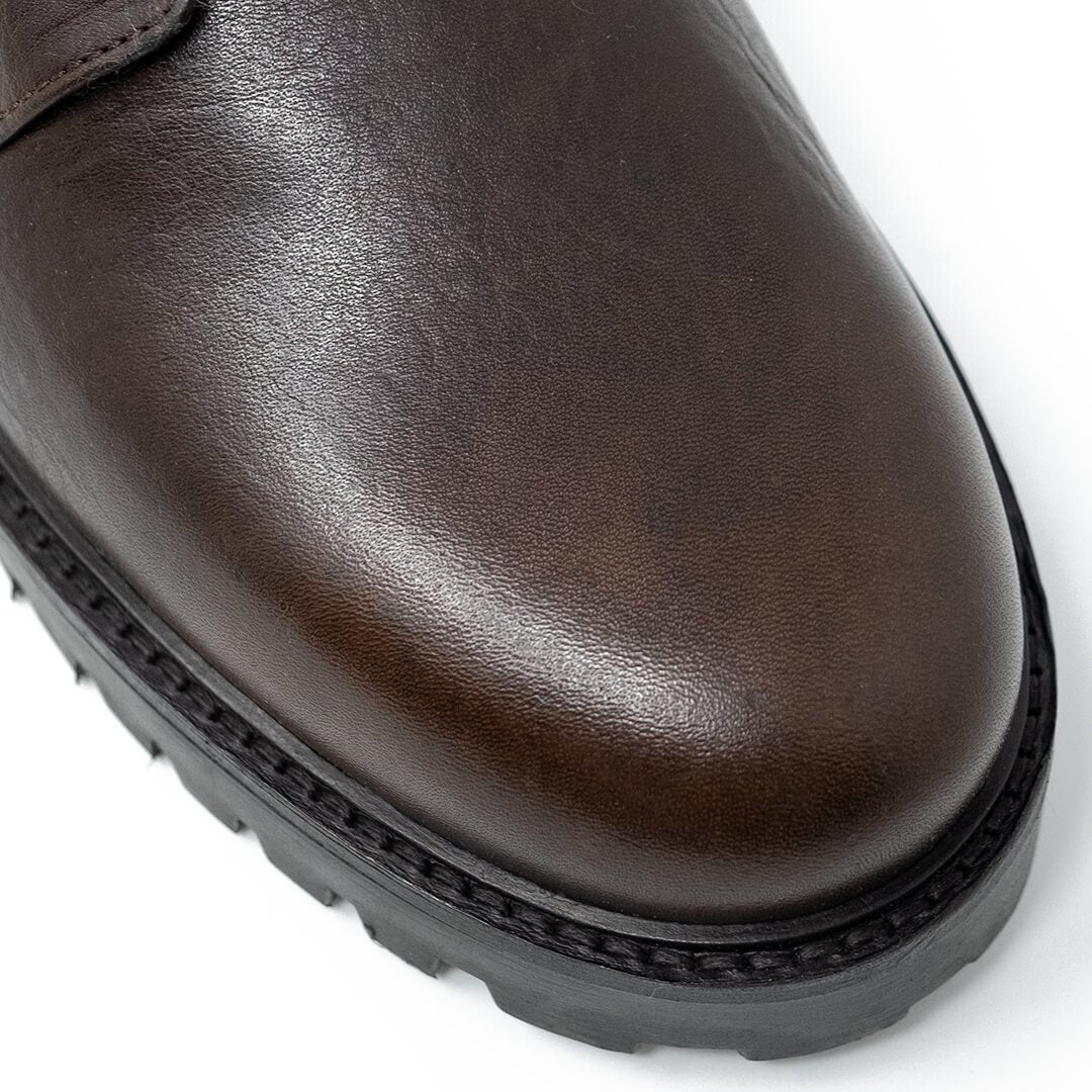 WALK London Sean Derby Shoe Brown Leather Toe