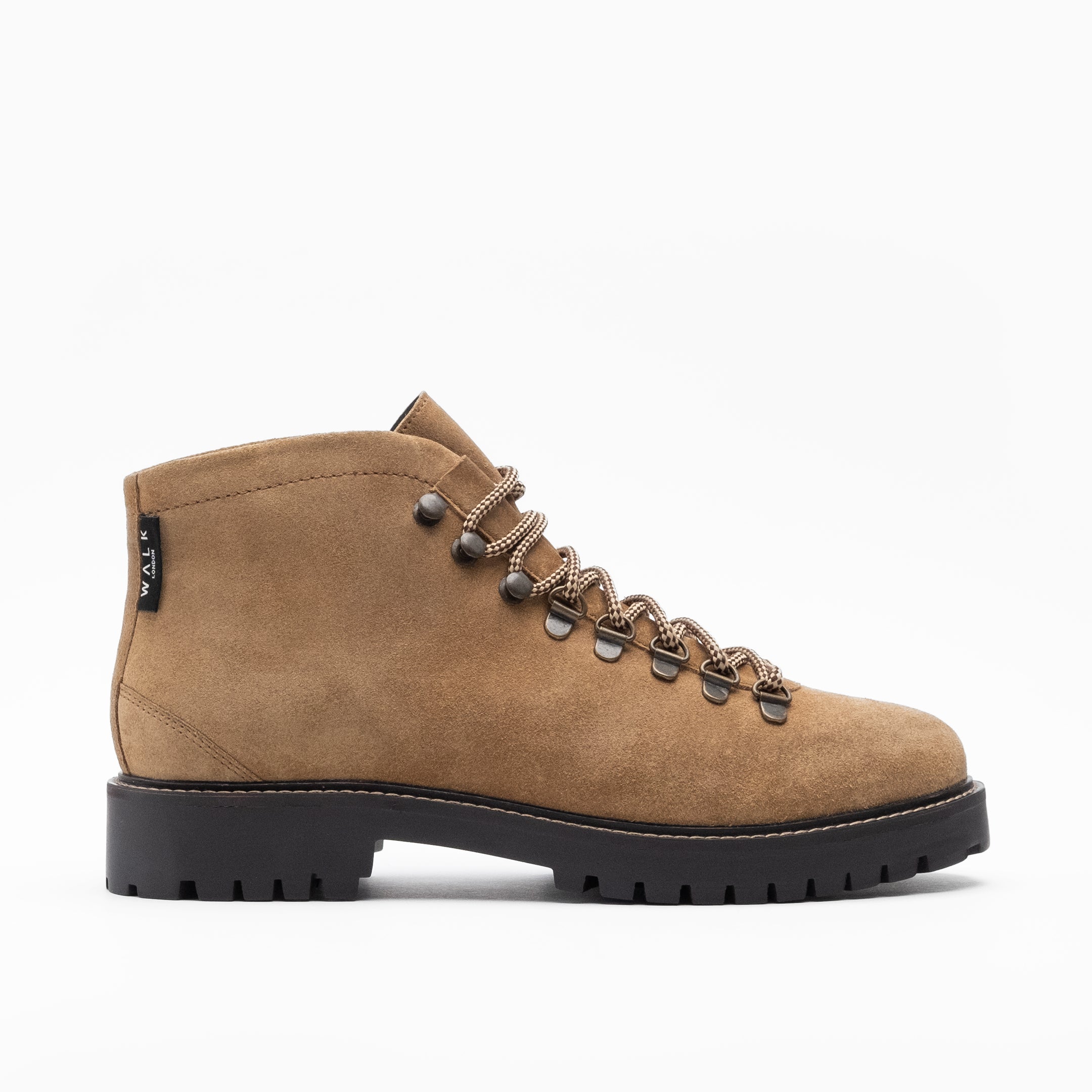 Walk London Mens Sean Low Hiker in Tan Suede