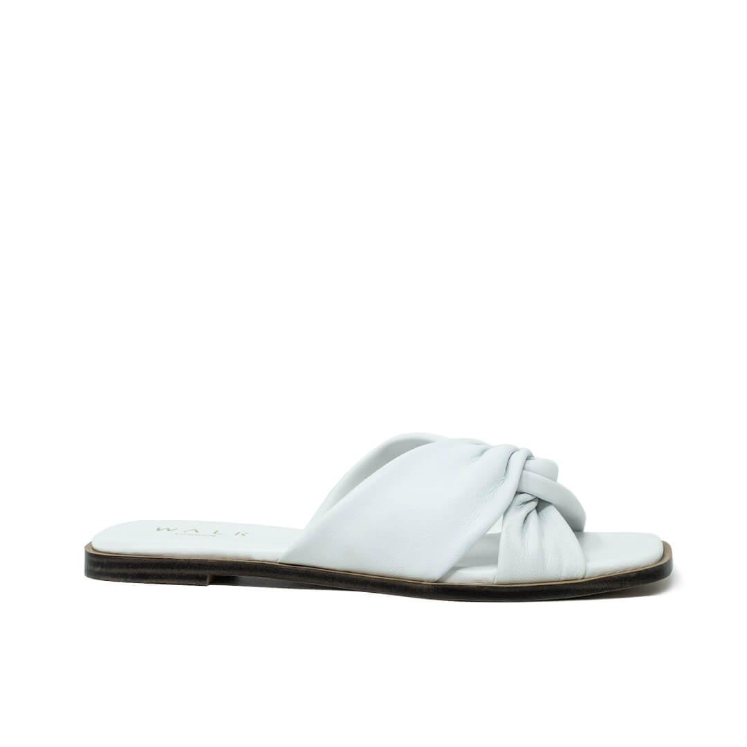 St Tropez Knotted Sandal White Leather