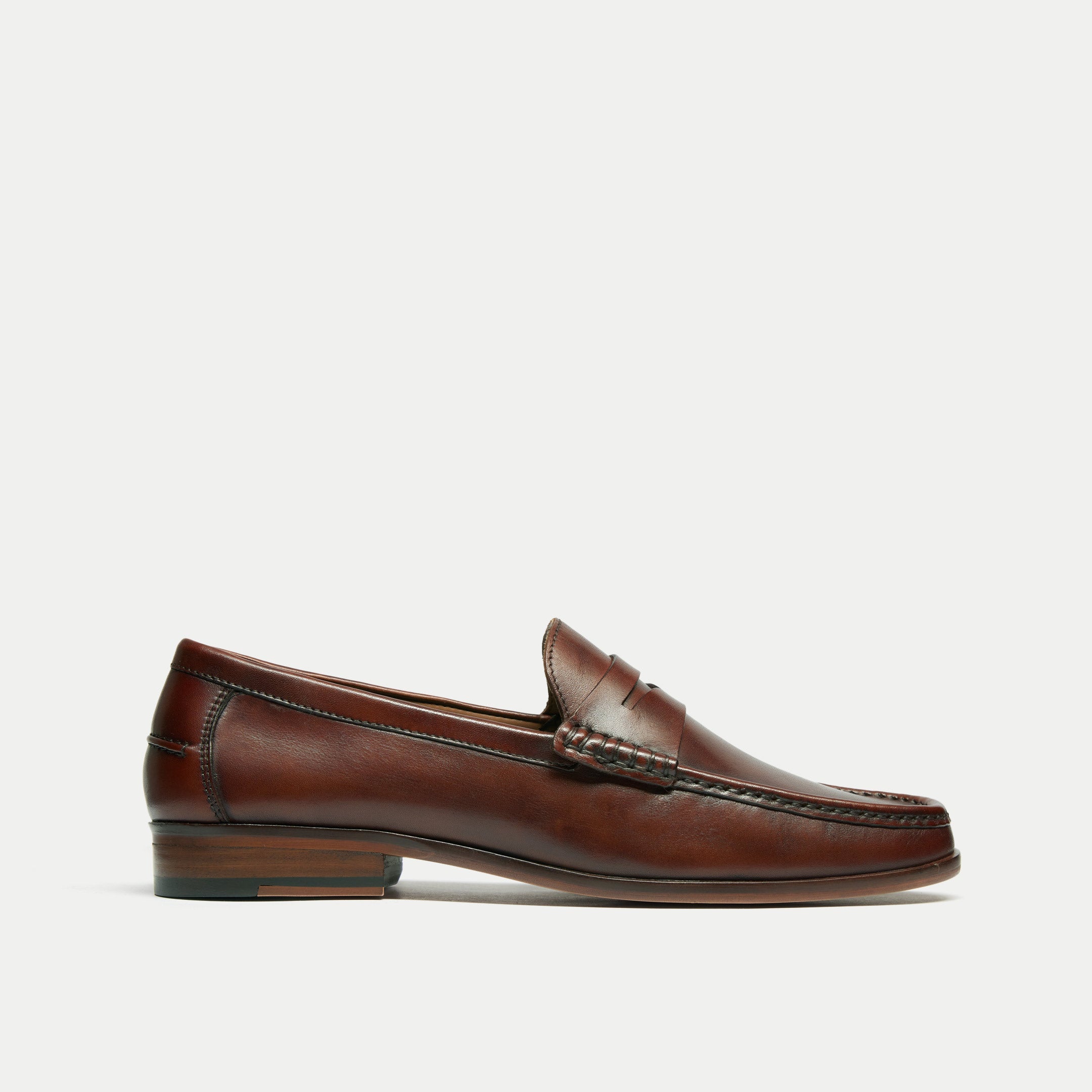 Walk London Mens Tino Saddle Loafer in Brown Leather